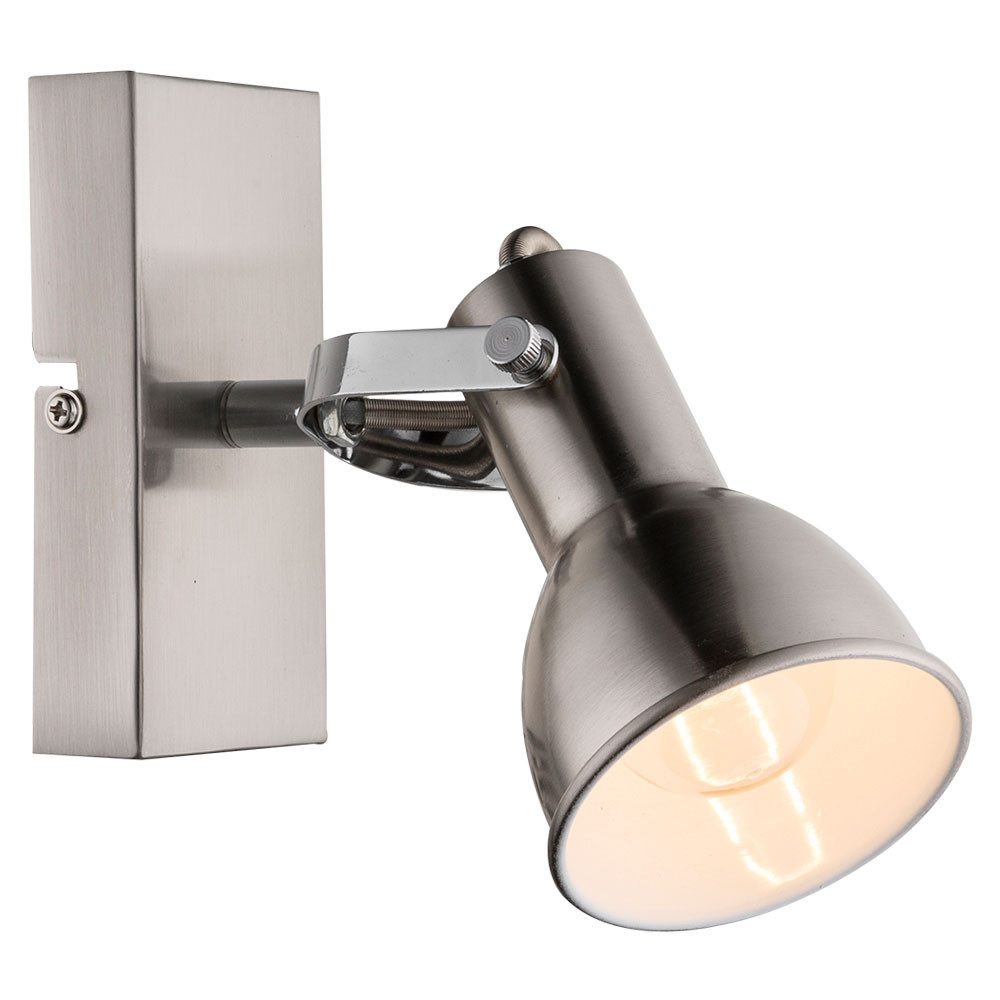 GLOBO LIGHTING Wandleuchte, Leuchtmittel nicht inklusive, Wand Leuchte Lampe Spot Beweglich Beleuchtung Metall Nickel Matt