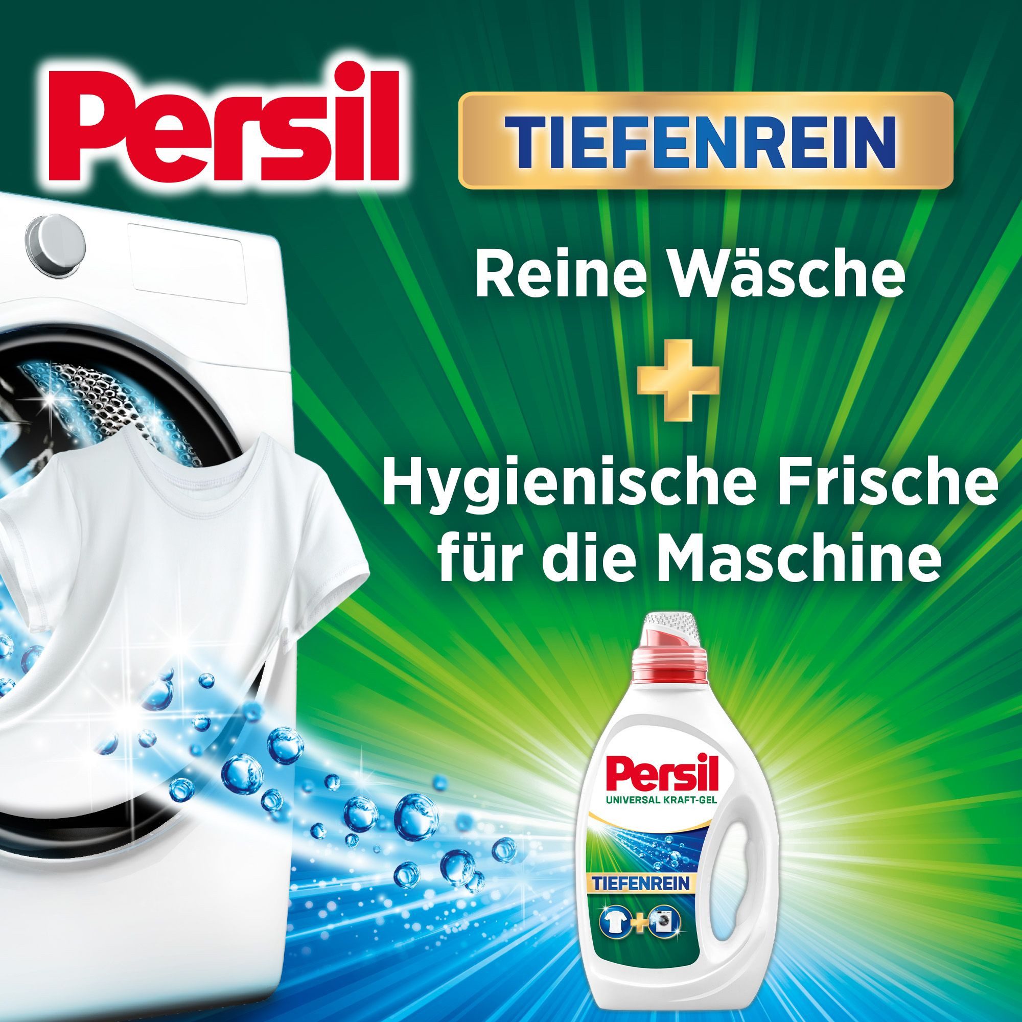 Persil Kraft Gel Universal & Sensitive Gel 2 x 20 WL (40WL) Vollwaschmittel (Doppelpack, [2-St. Flüssigwaschmittel für Allergiker & Babys - mit Tiefenrein Technologie)