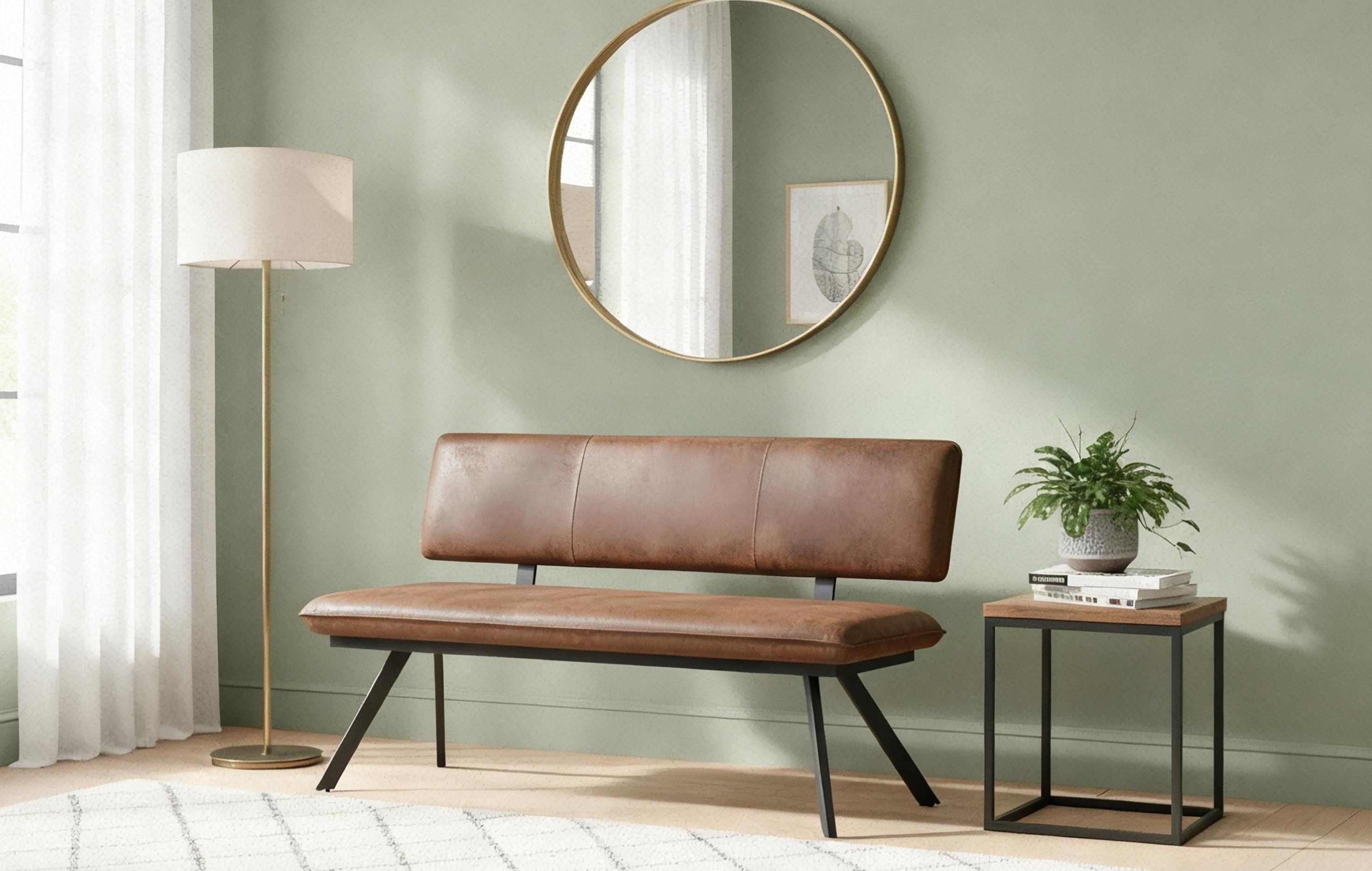 B&D home Essbank JUNA (1-St), gepolstert, stabiles Metallgestell, mit Rückenlehne, in 140 oder 160cm