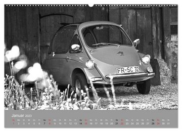 CALVENDO Wandkalender Der Heinkel Kabinenroller Typ 154 in schwarzweiß (Premium, hochwertiger DIN A2 Wandkalender 2023, Kunstdruck in Hochglanz)