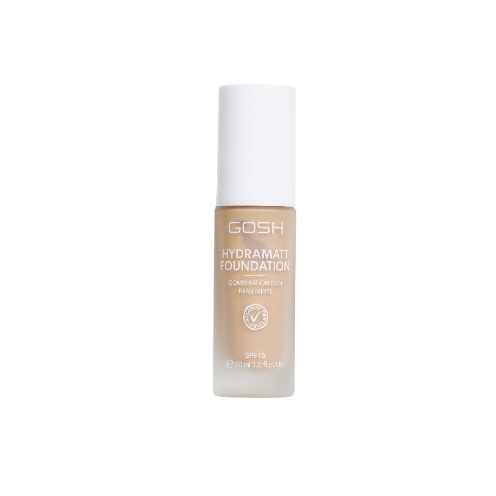 GOSH Make-up, Hydramatt, matte, flüssige Grundierung, 002N, sehr leicht, SPF15
