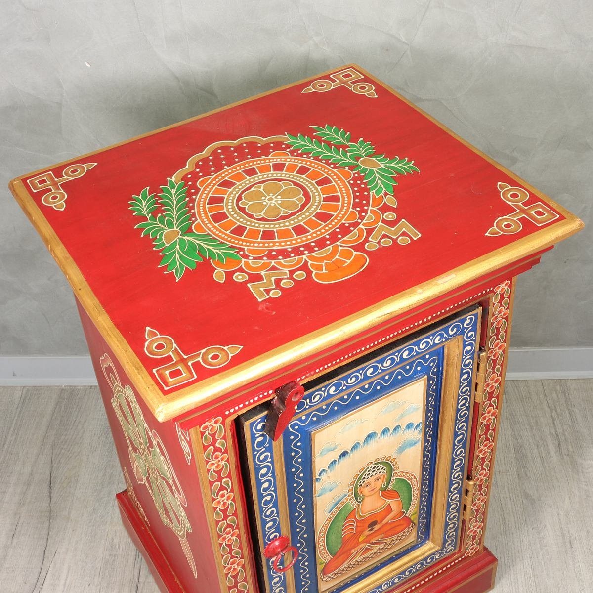 Buddha Mehrzweckschrank Faiza 65 Wandschrank Rot Tibet Oriental cm Handarbeit Galerie