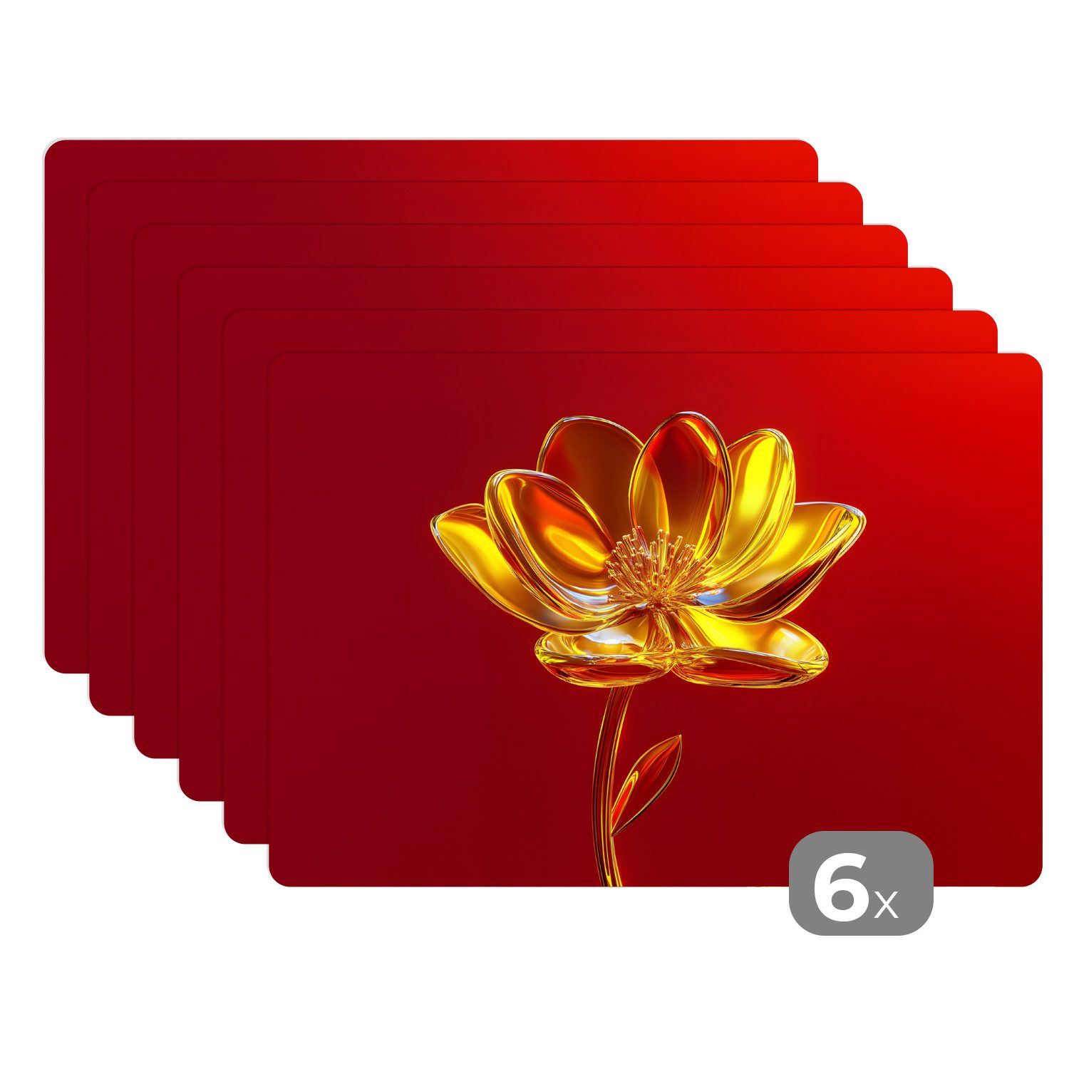MuchoWow Platzset Blume - Gold - günstig online kaufen