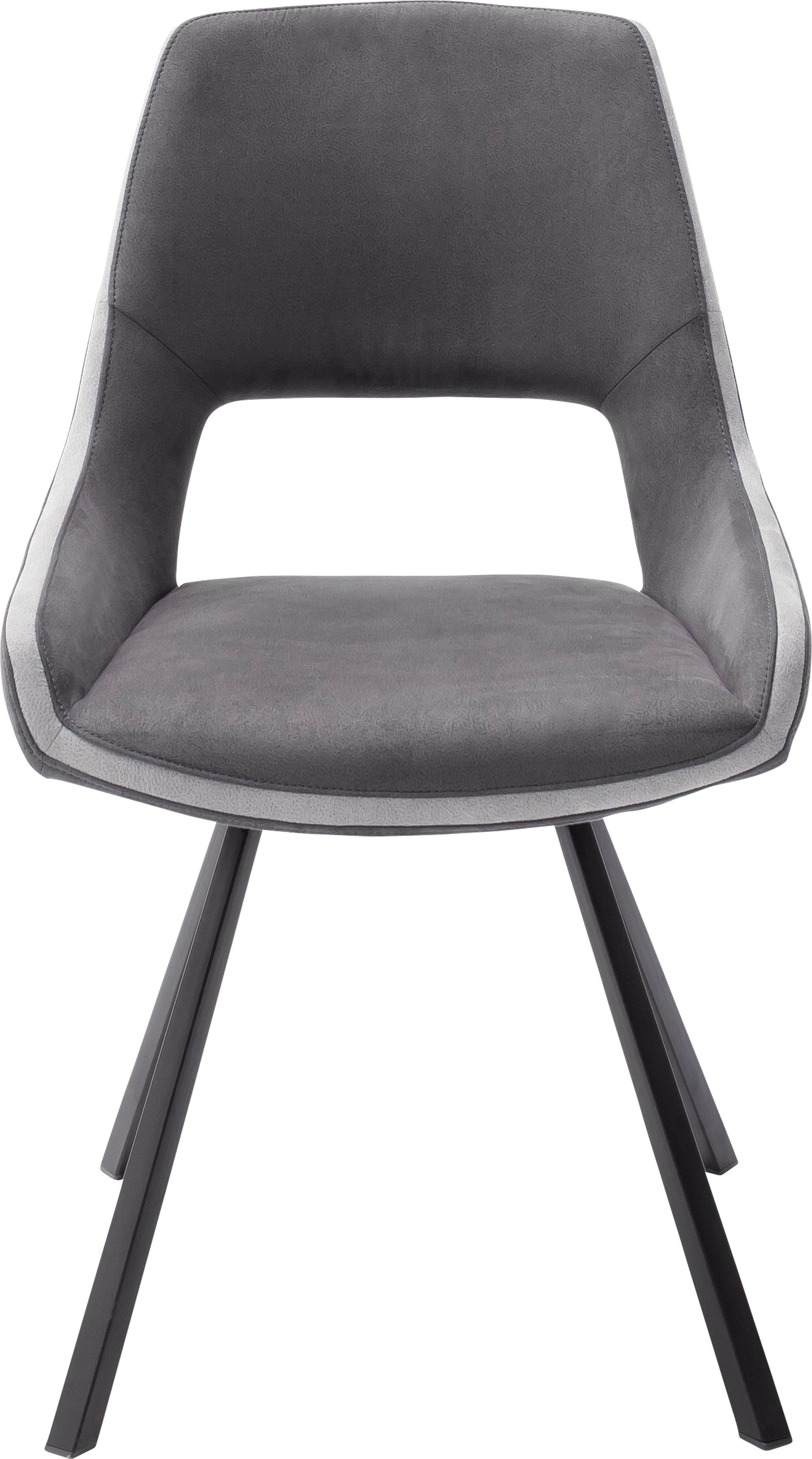 MCA furniture Esszimmerstuhl Bayonne 180°drehbar mit St), Set, 2-er | Stuhl 120 Dunkelgrau belastbar Dunkelgrau-Grau 2 (Set, kg Nivellierung, bis