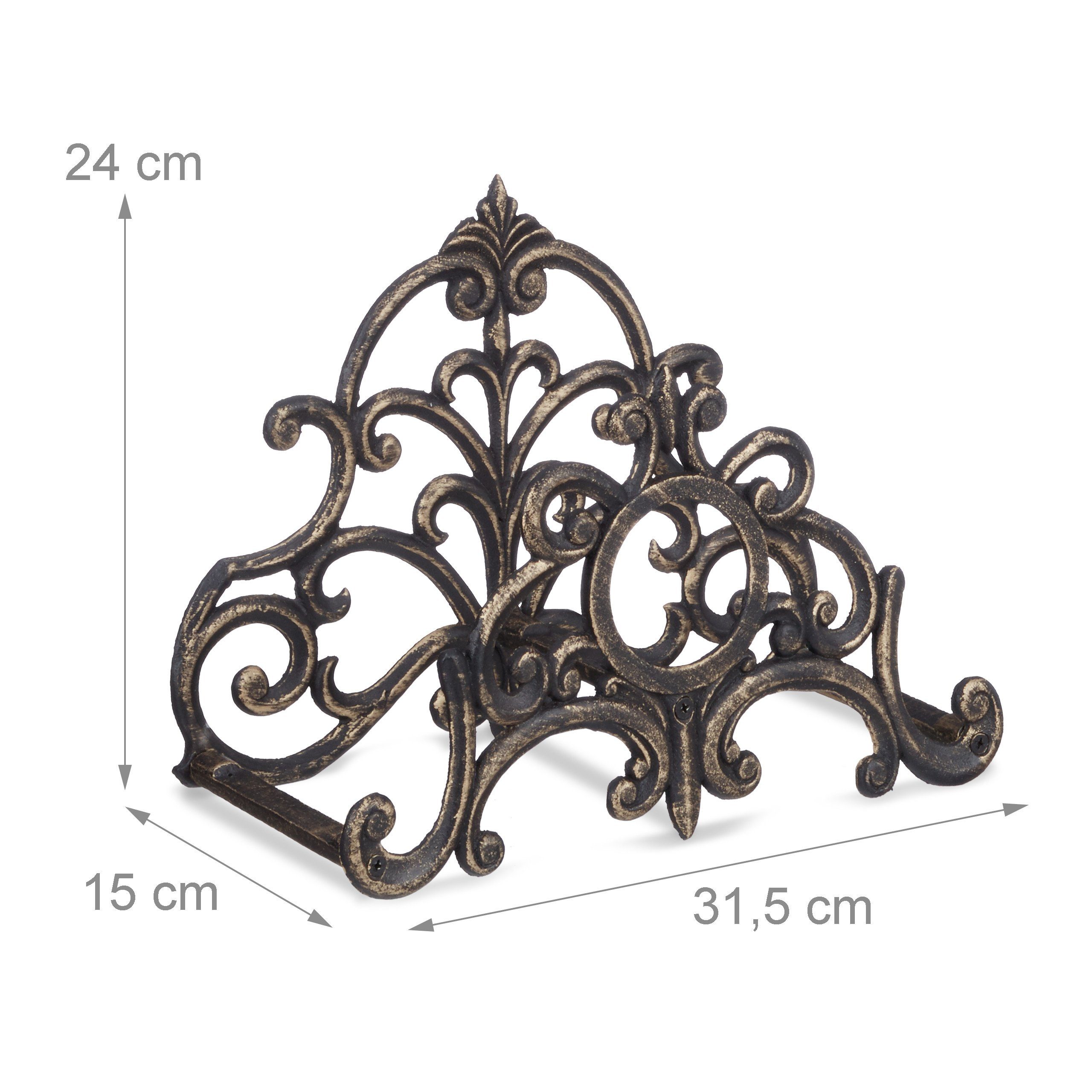 relaxdays Schlauchhalterung Schlauchhalter Vintage, (Bronze)