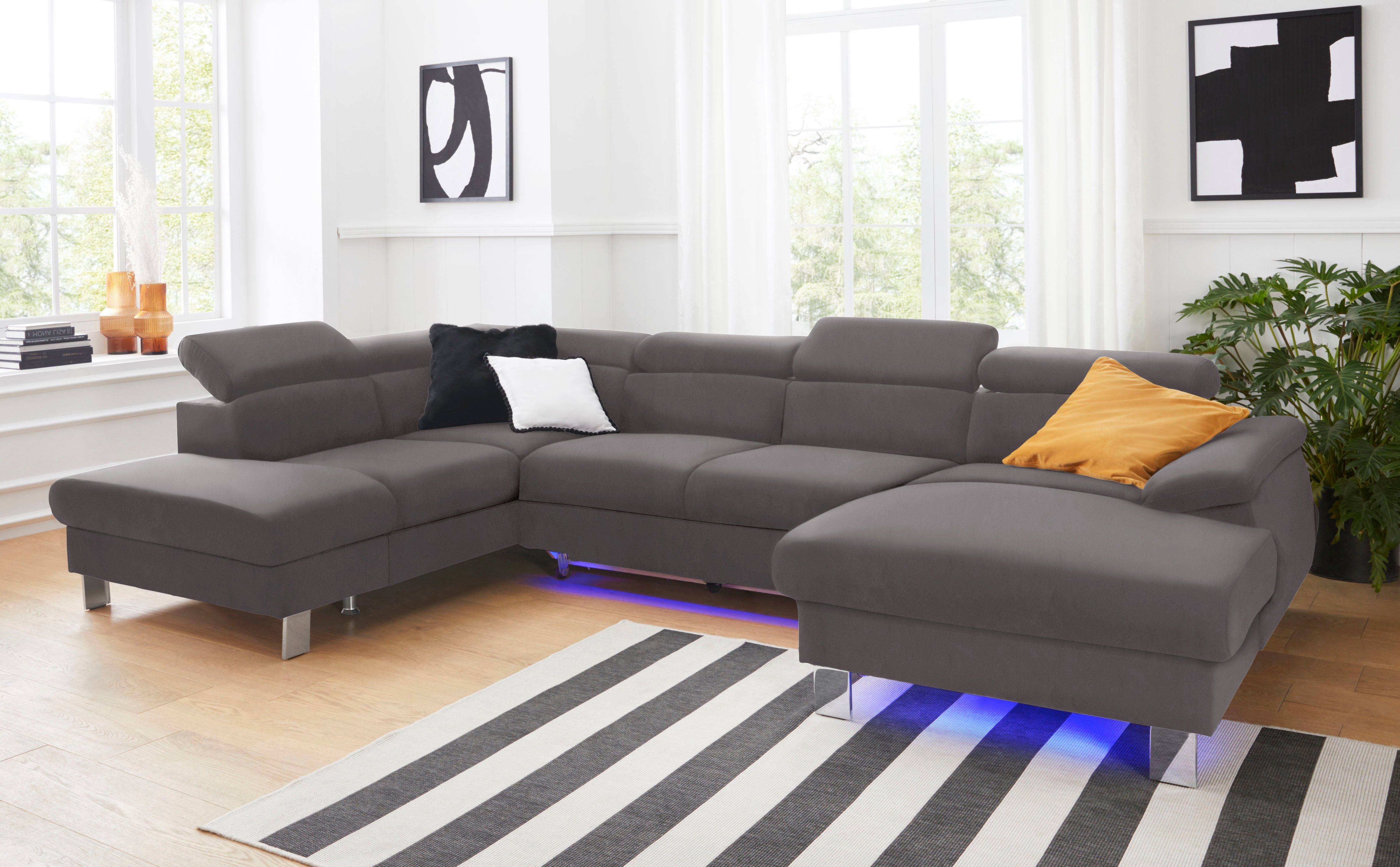 COTTA Wohnlandschaft "Komaris U-Form, B: 320 cm" mit Kopfteilverstellung, o günstig online kaufen