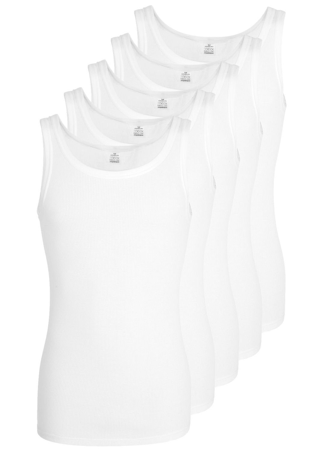 GÖTZBURG Unterhemd Doppelripp (Mehrpack, 5-St., 5 Stück) ohne Seitennähte, Pure Cotton