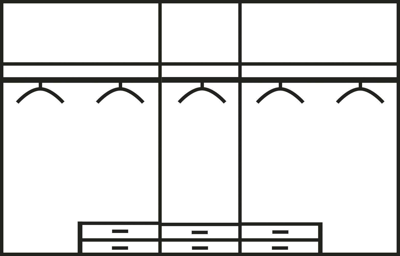 rauch Drehtürenschrank Kleiderschrank Schrank Ankleide Garderobe Schlafzimmerschrank MEMPHIS (Breiten: 181/225/270 cm, Höhe 210 cm) mit Schubladen und Stangengr – Bild 2 von 5