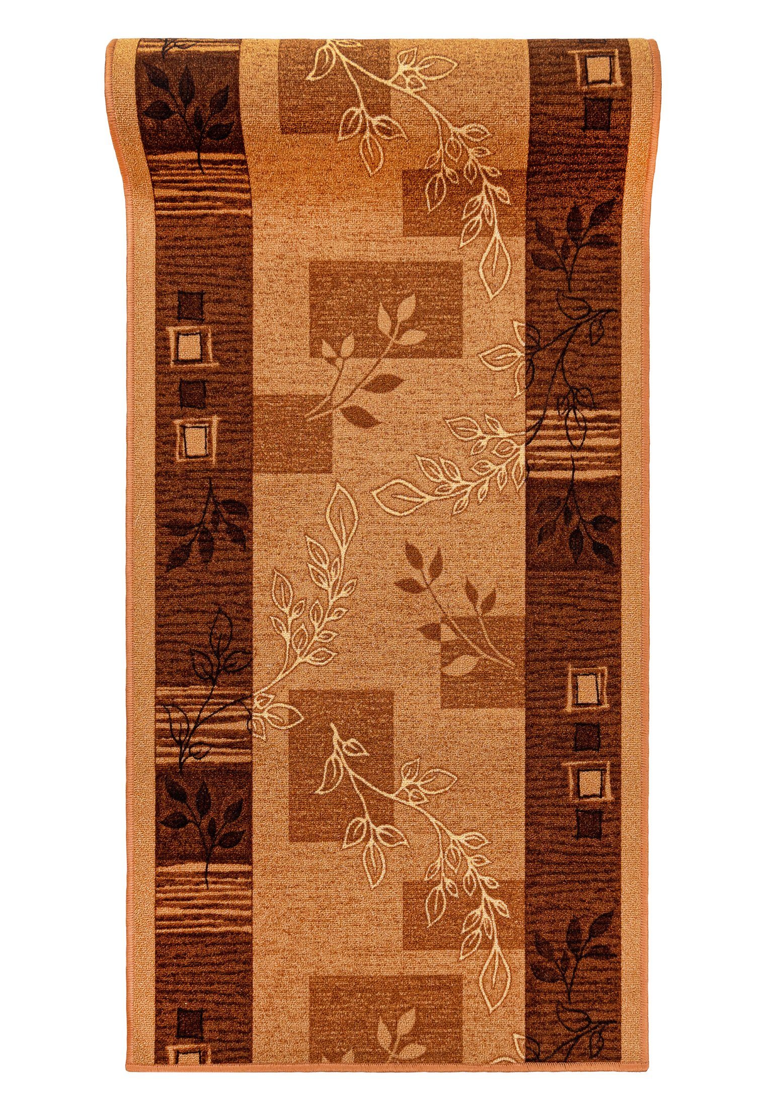 Mazovia Läufer Läufer Teppichläufer Brücke - Vorzimmer Küche - Braun, 80 x 100 cm, Kurzflor, Rutschfest, Meterware, Verschiedene Größen