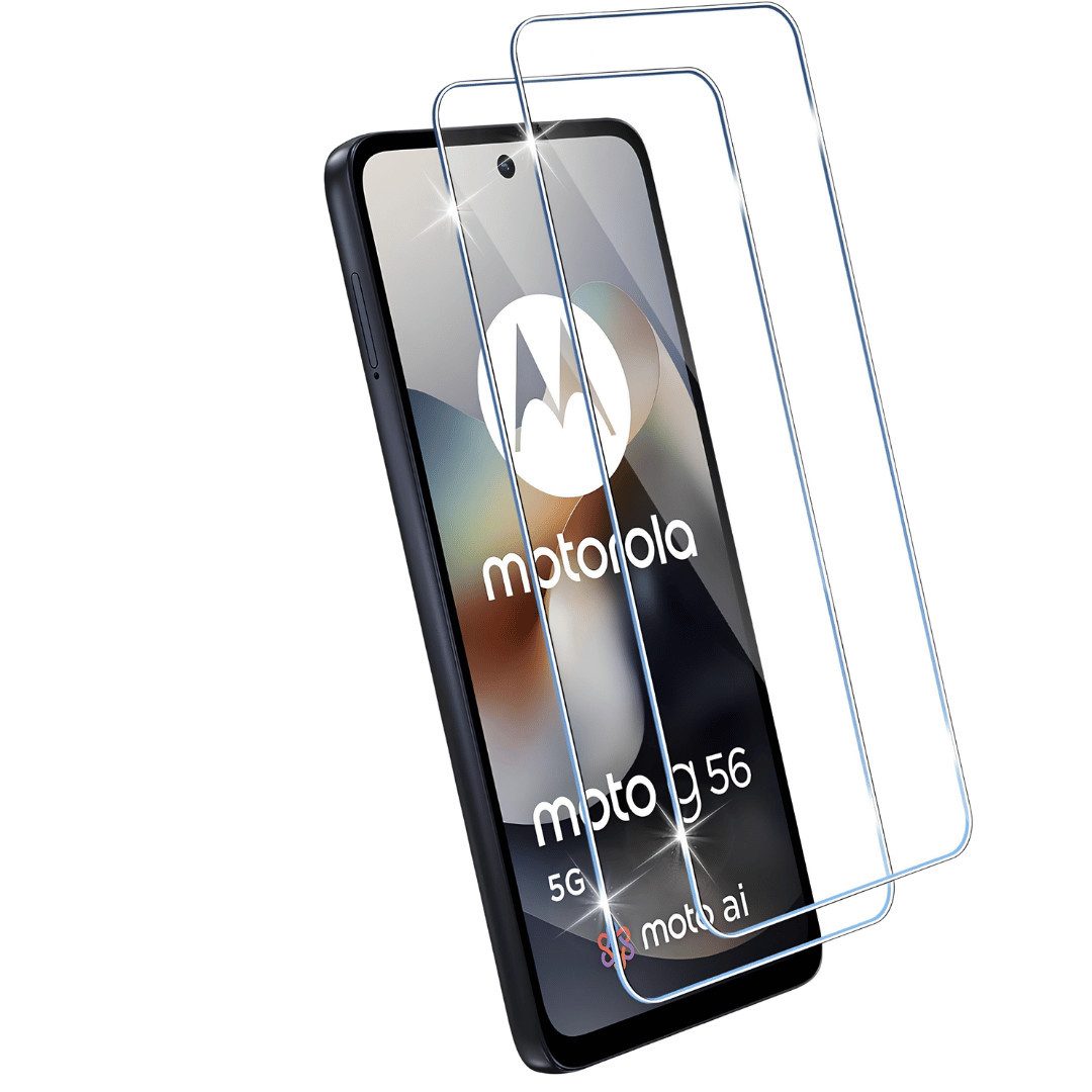 SmartUP Displayschutzglas 2X Schutzglas für Motorola Moto G56 Display Panzerfolie Full Screen 9H für Motorola Moto G56, 2 Stück, Rundumschutz, passgenaue Verarbeitung