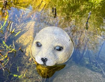 LB H&F Lilienburg Teichfigur Teichfigur Seehund Kopf Schwimmtier Dekofigur Tierfigur Gartenteich, (Schwimmfigur schwimmender Tierkopf Brunnen Schmwimmdeko ROBBE Dekoration Schwimmkopf, Gartenteich dekorieren Idee Geschenk Gartendekoration Heuler), Miniteich Teichdeko Pool Teich Gartendeko Teichtier schwimmt Deko