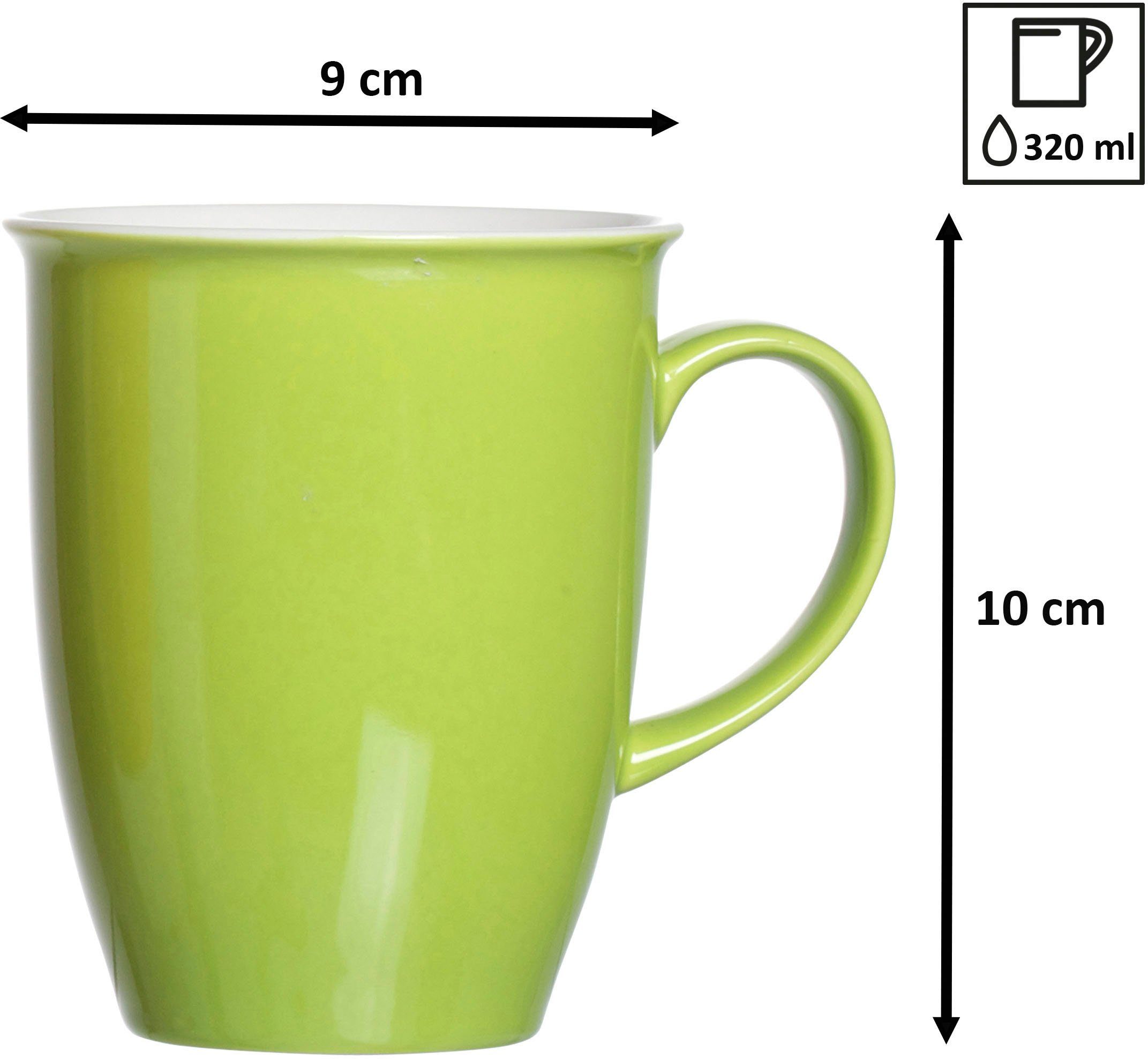 Ritzenhoff & Breker Becher Doppio, 4-tlg., Porzellan, 4-teilig