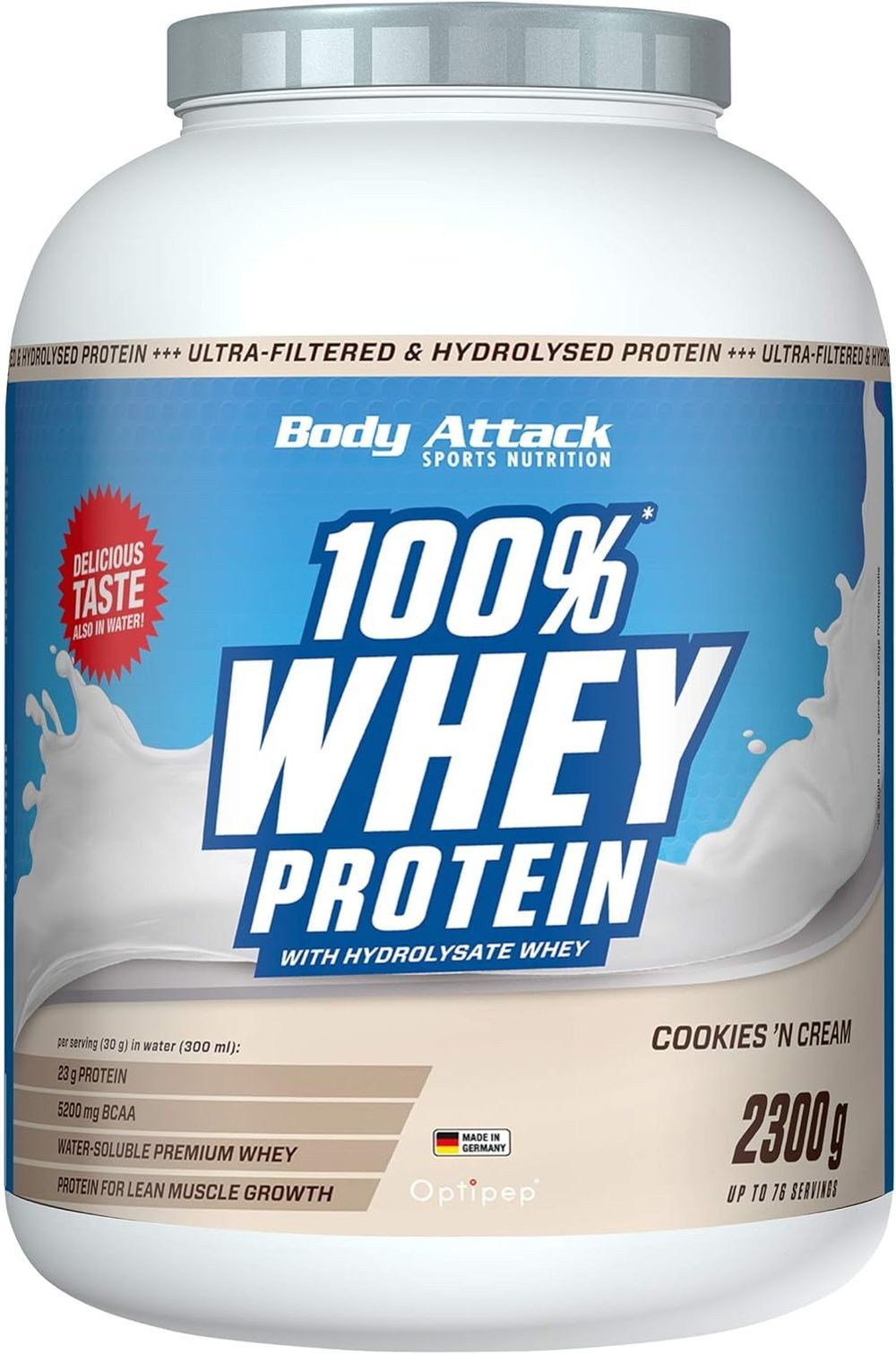 Body Attack Body Attack 100 % Whey Protein – 2,3 kg Pulver