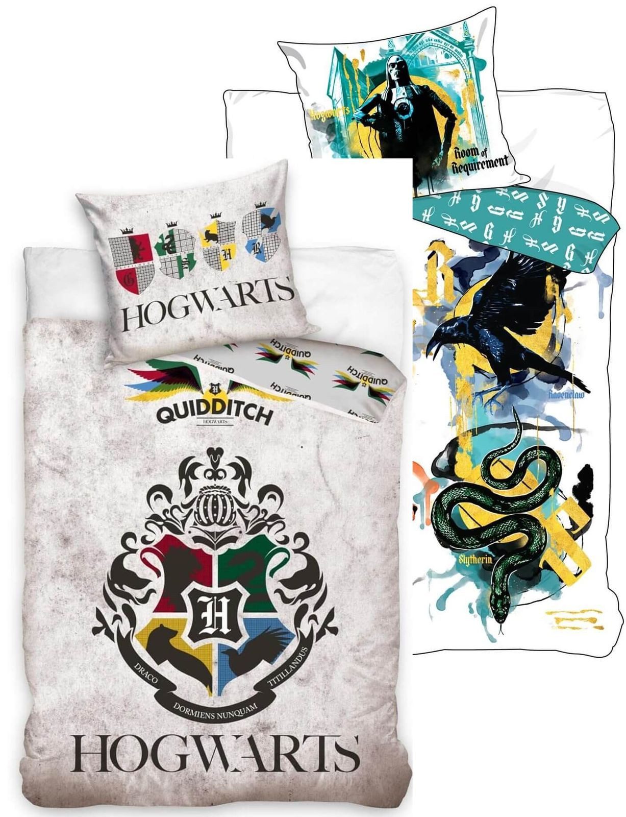 Carbotex Bettwäsche Harry Potter - Hogwarts - 2 x Bettwäsche im Doppelpack, 135x200 80x80, Baumwolle, 100% Baumwolle
