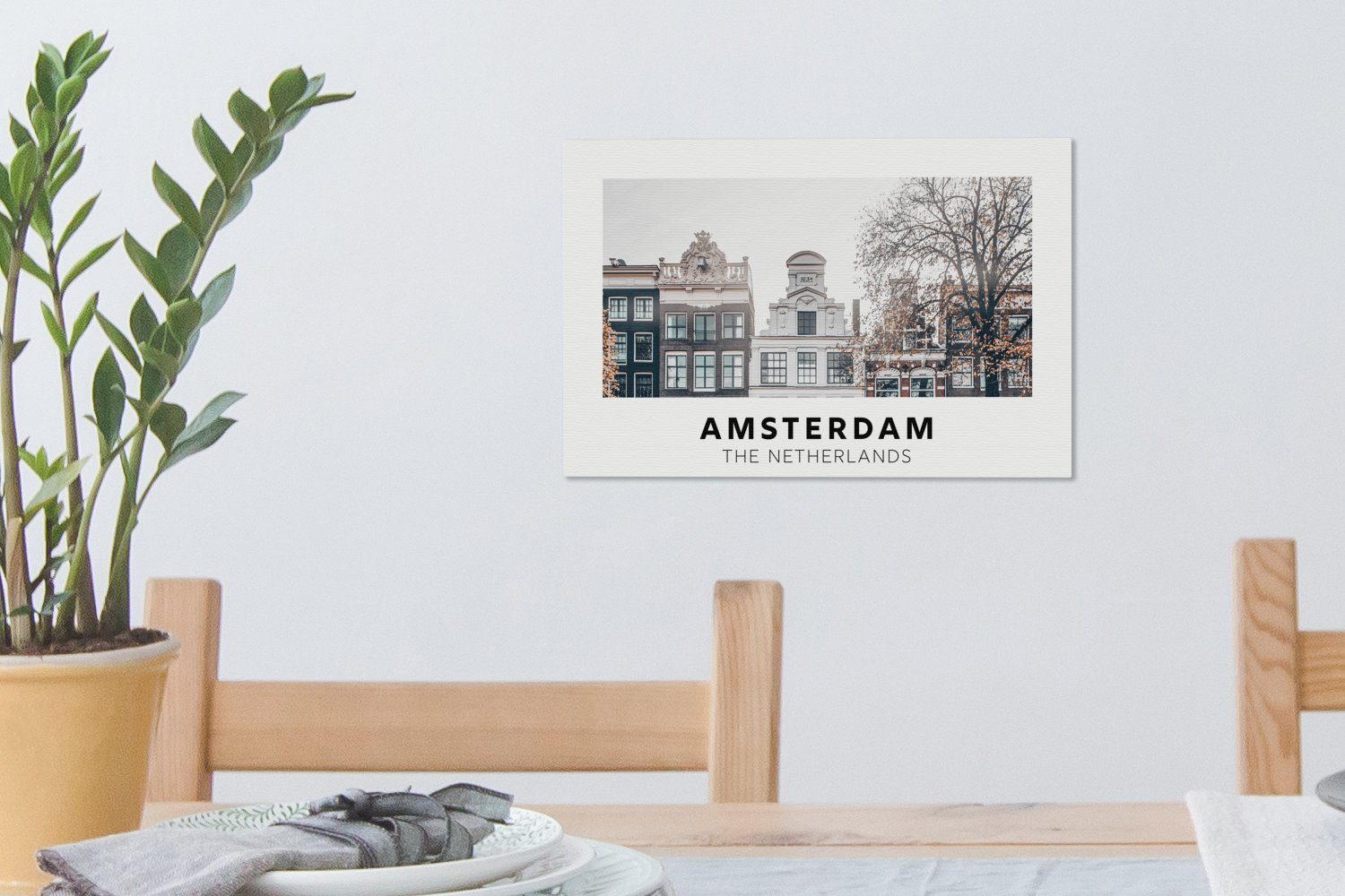 - (1 Aufhängefertig, - Niederlande Amsterdam St), cm Startseite, Wanddeko, OneMillionCanvasses® Leinwandbild Leinwandbilder, 30x20 Wandbild