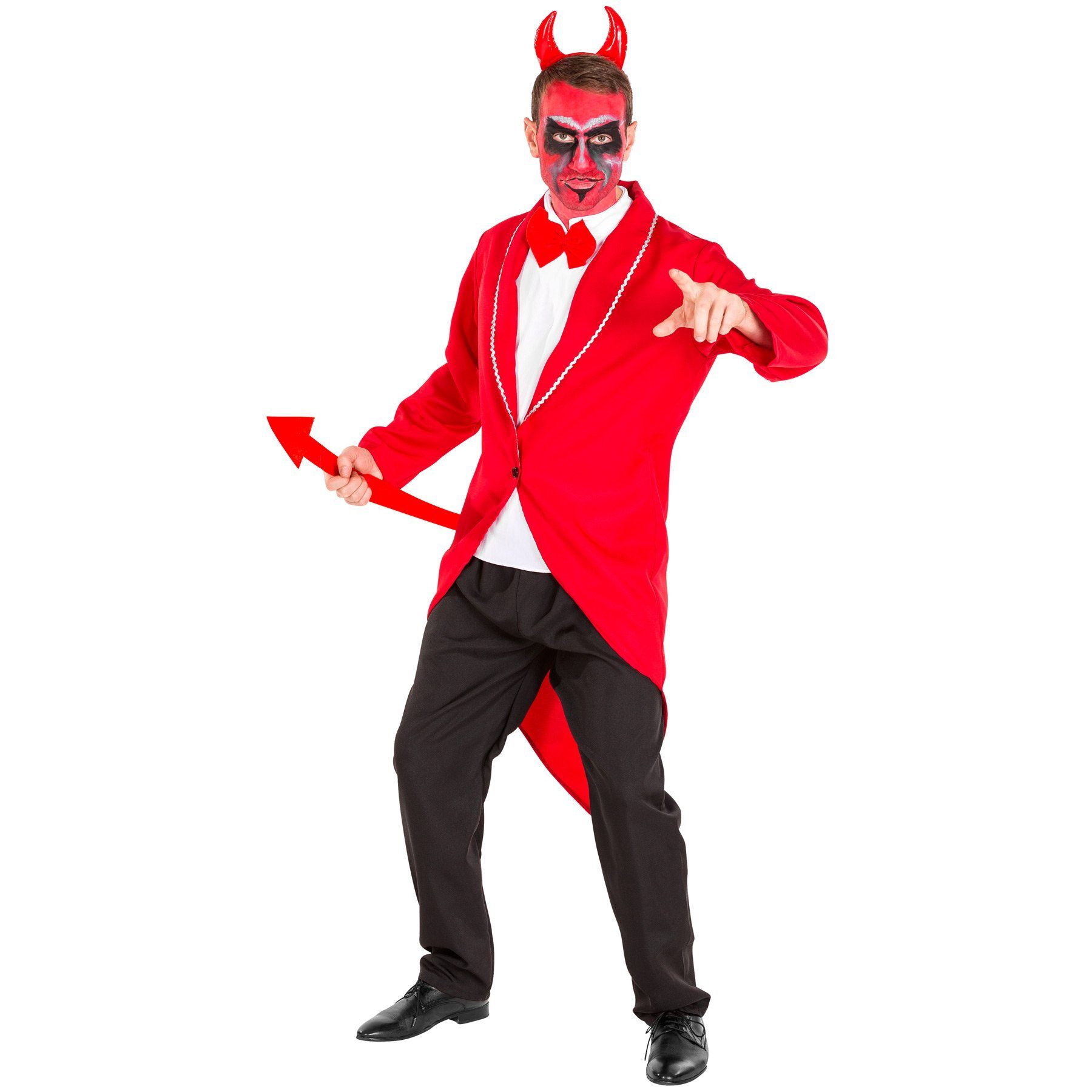 dressforfun Vampir-Kostüm Herrenkostüm Teufel, Muskelshirt mit aufgenähter Fliege