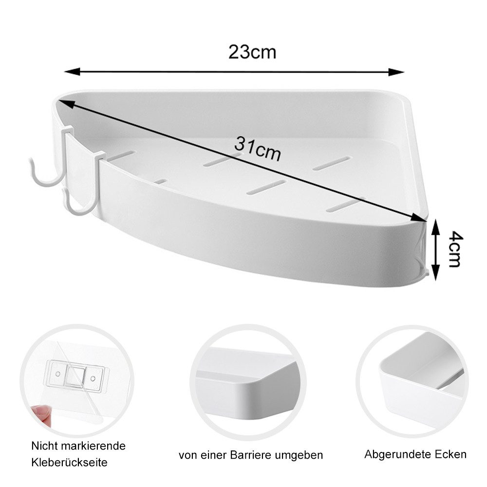 NUODWELL Duschkorb 2 Stück Duschablage Ohne Bohren, Dusche Eckregal mit 4 H günstig online kaufen