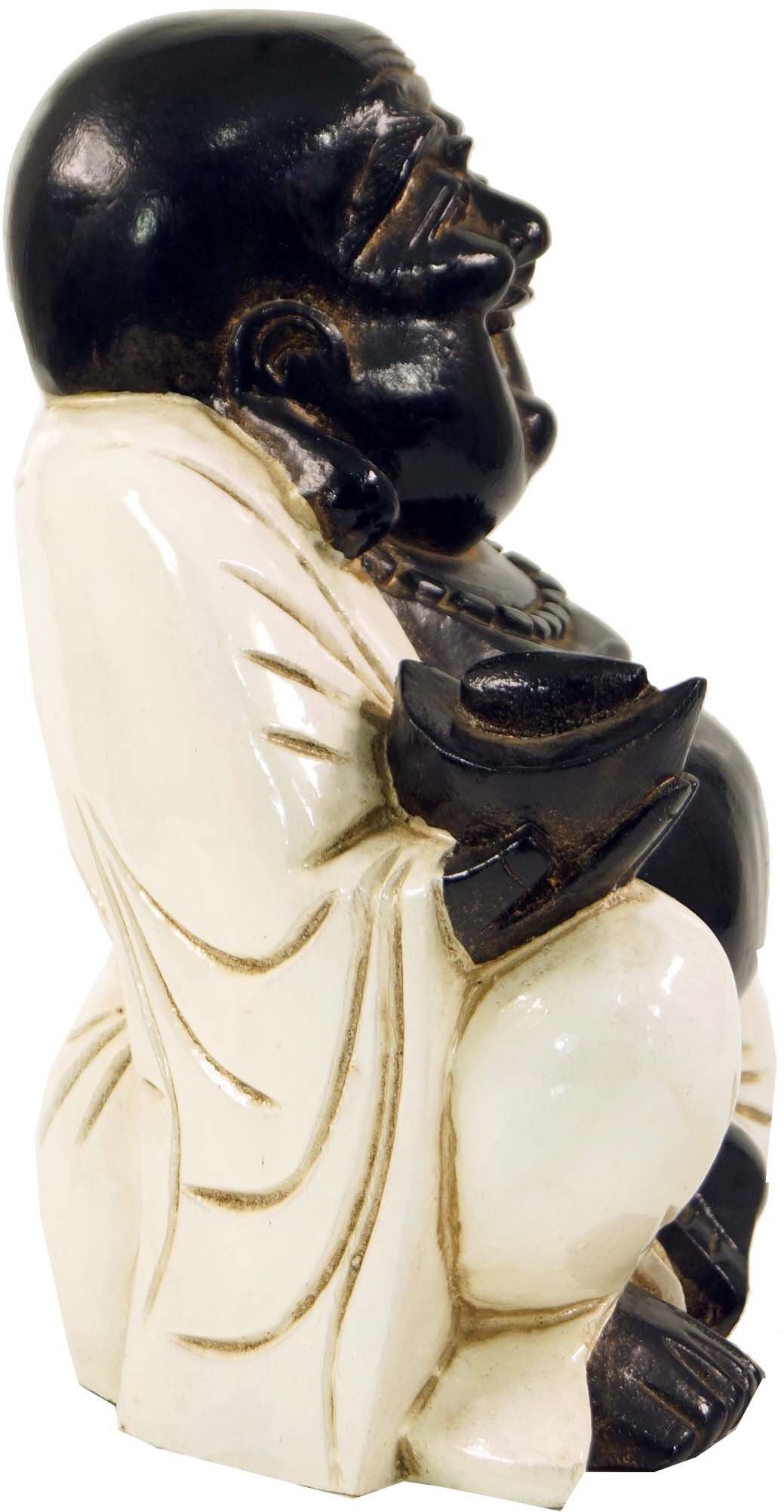 Buddha, Holzbuddha Guru-Shop - Buddhafigur weiß Geschnitzter Lucky