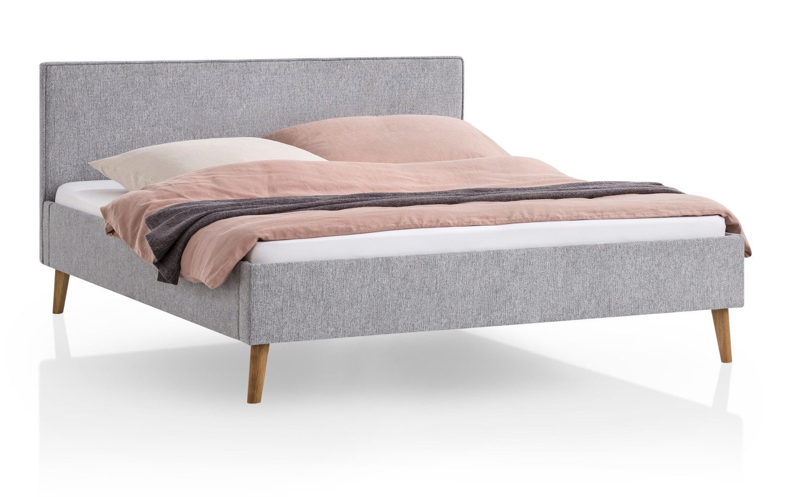 meise.möbel Polsterbett Stormy (in grau, Liegefläche 140x200 oder 180x200 cm), mit Mittelsteg