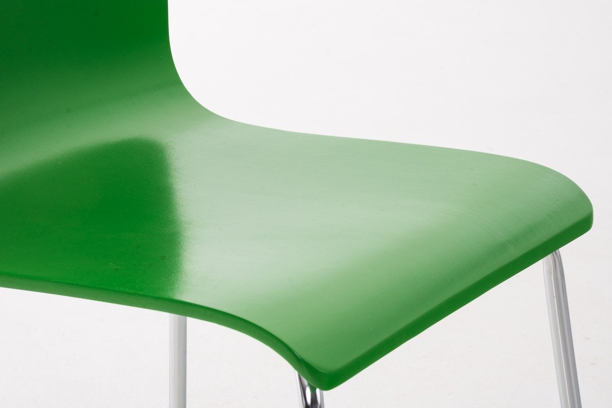 Gestell: - - Warteraumstuhl Sitzfläche: Messestuhl), Holz Peppo grün geformter Besucherstuhl - Konferenzstuhl ergonomisch chrom mit Metall - TPFLiving (Besprechungsstuhl Sitzfläche