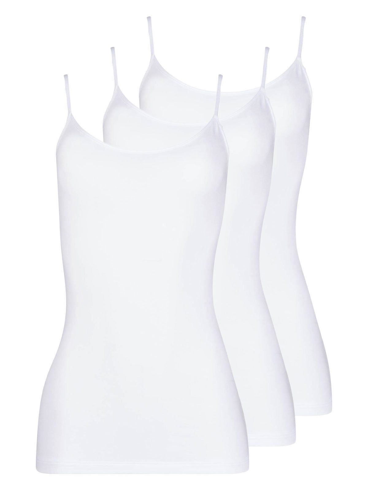 Schöller Achseltop 3er Pack Damen Spaghetti-Top Baumwolle (Packung, 3-St) -