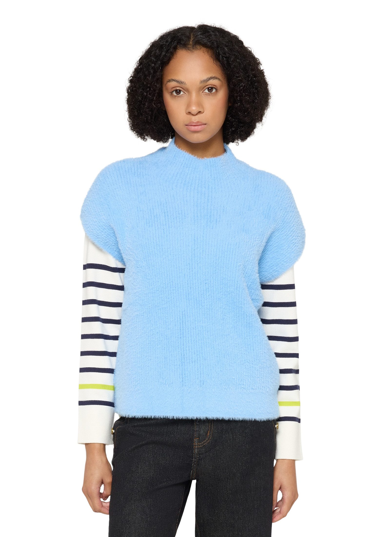 Cartoon Stricktop Damen mit Stehkragen