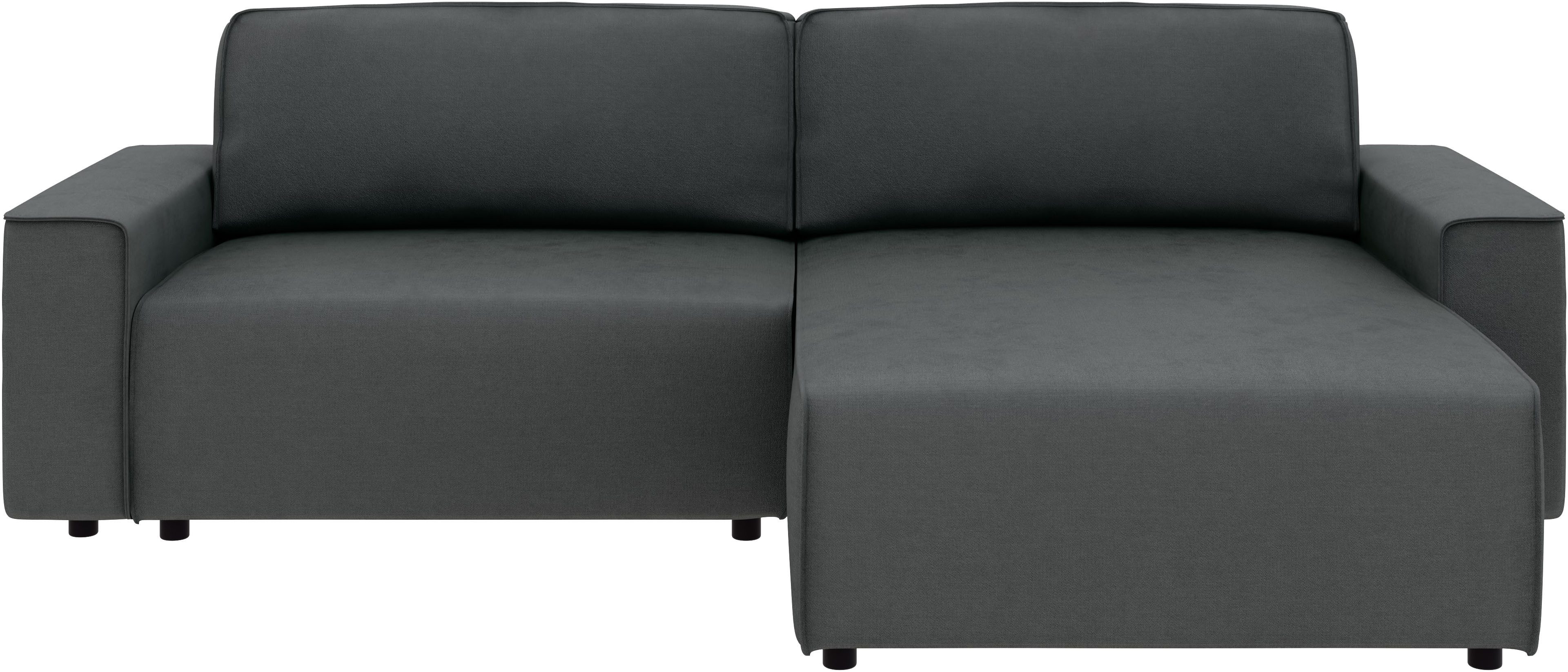INOSIGN Ecksofa Chance, Recamiere beidseitig montierbar, Schlaffunktion, Breite 265 cm, in Struktur fein LINO, mit Schlaffunktion und Bettkasten