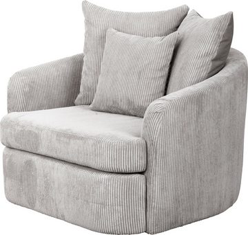 Guido Maria Kretschmer Home&Living Loveseat ANNE, mit weichen Formen, Wendekissen, wahlweise mit oder ohne Hocker