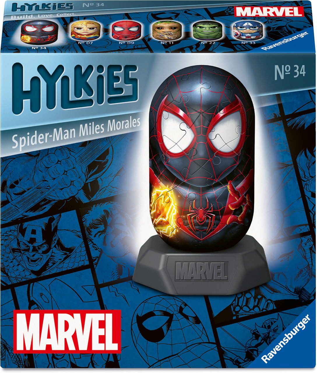 Ravensburger 3D-Puzzle 54 Teile 3D Puzzle Hylkies Spiderman Morales Sammelfigur 12008021, Puzzleteile