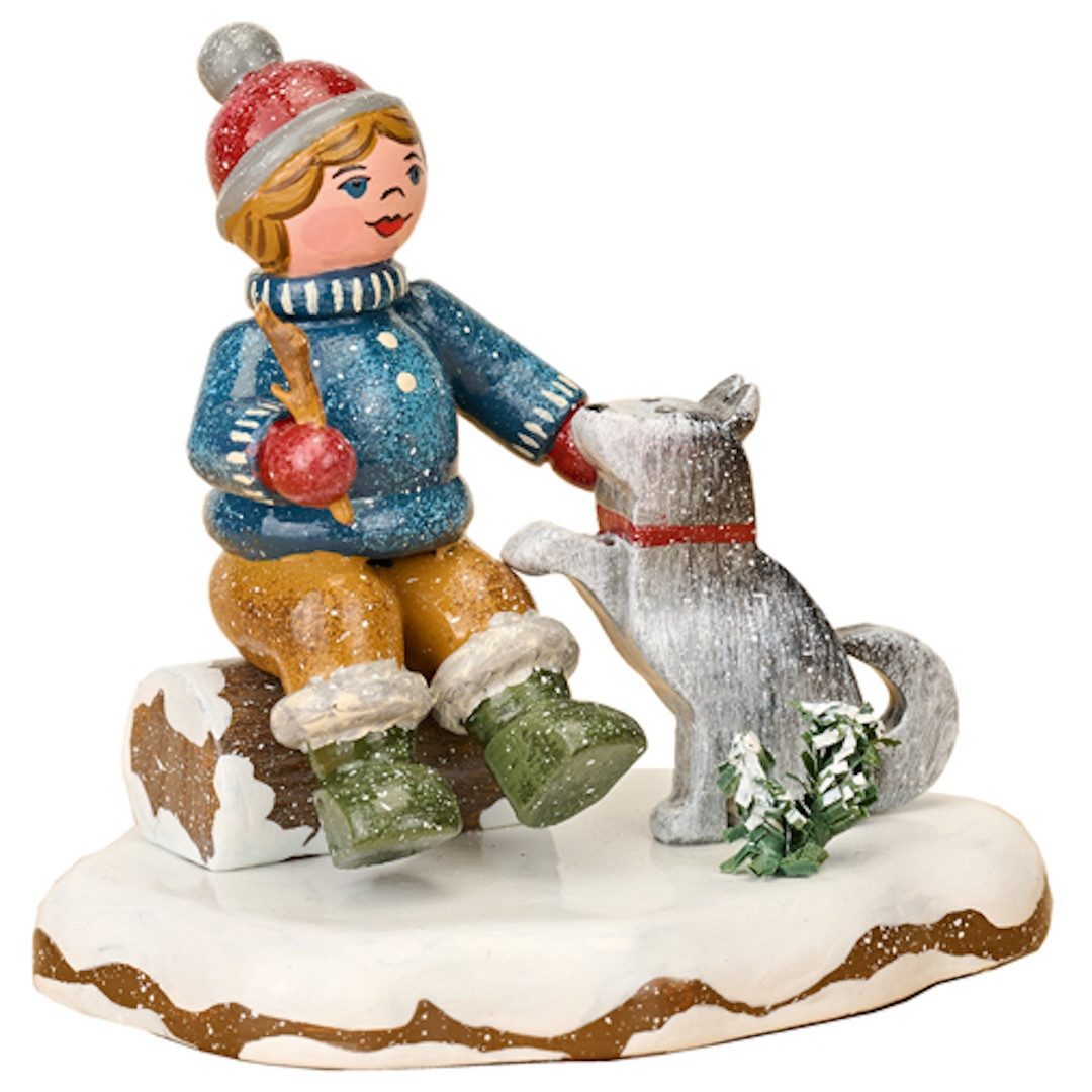 Hubrig Volkskunst GmbH Dekofigur Hubrig Winterkinder Oscar, mein Freund (1 St)