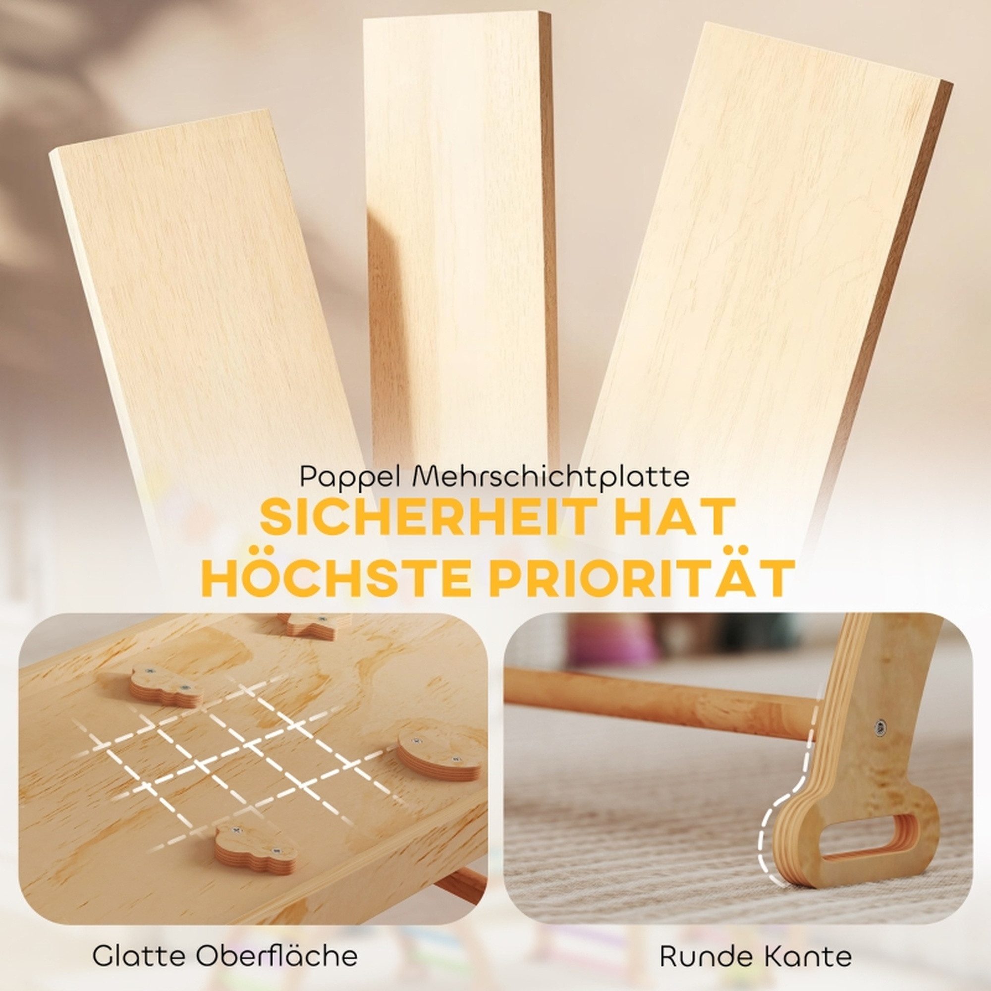 MC Star Klettergerüst 9-in-1 Indoor-Klettergerüst, Rampe, Rutsche, Leiter, Schreibtafel, (für Kleinkinder, Holz)