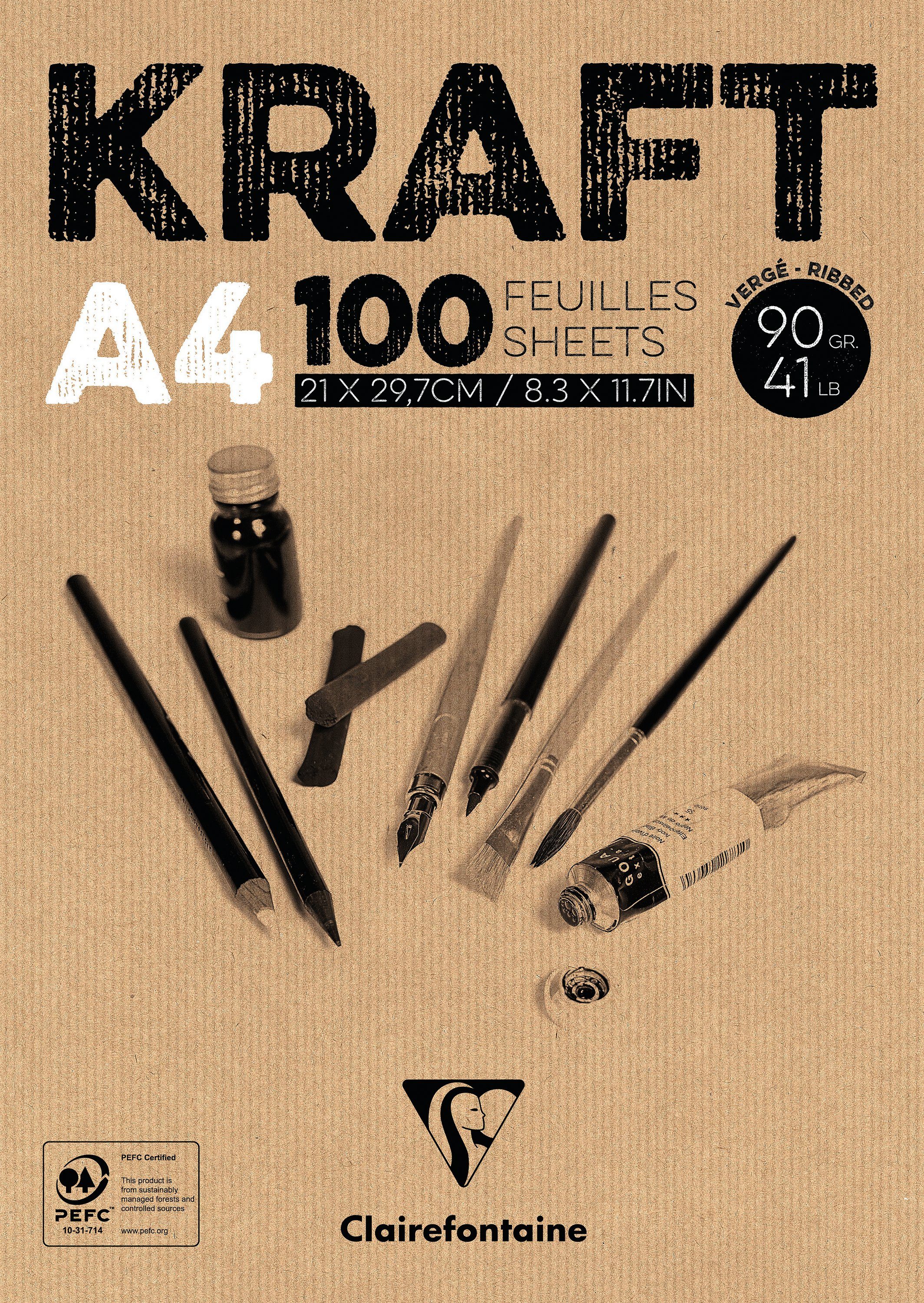 CLAIREFONTAINE Kraftpapier KRAFT, 100 Blatt