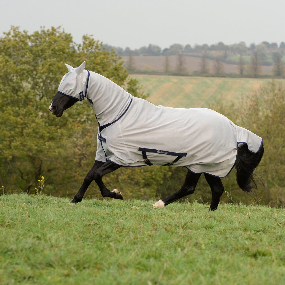 Bucas Pferde-Fliegendecke Bucas Freedom Fly Sheet Full Neck - Silver