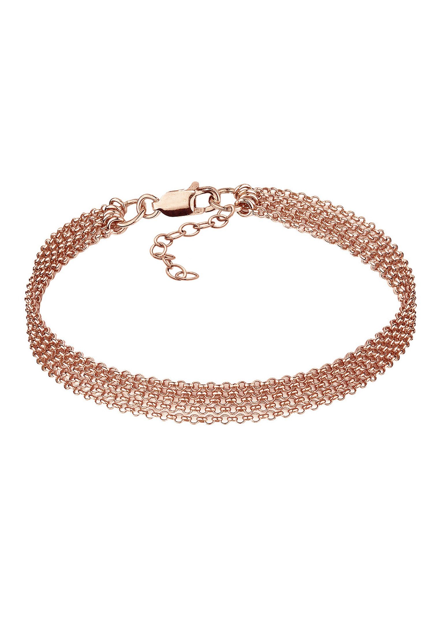 Elli Armband Breit Glieder Basic 925 Rosegold Silber