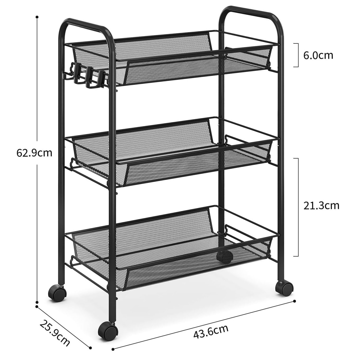 SURFOU Küchenwagen 3-stöckiger Trolley Rollwagen Küchenwagen Metallwagen au günstig online kaufen