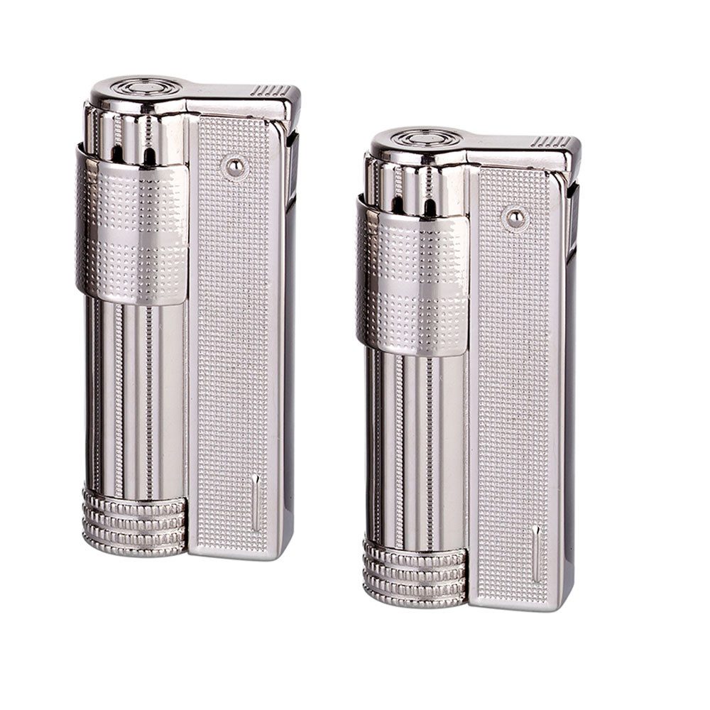 Feuerzeug 2x Feuerzeug Retro Klassiker Metall Benzinfeuerzeug Vintage