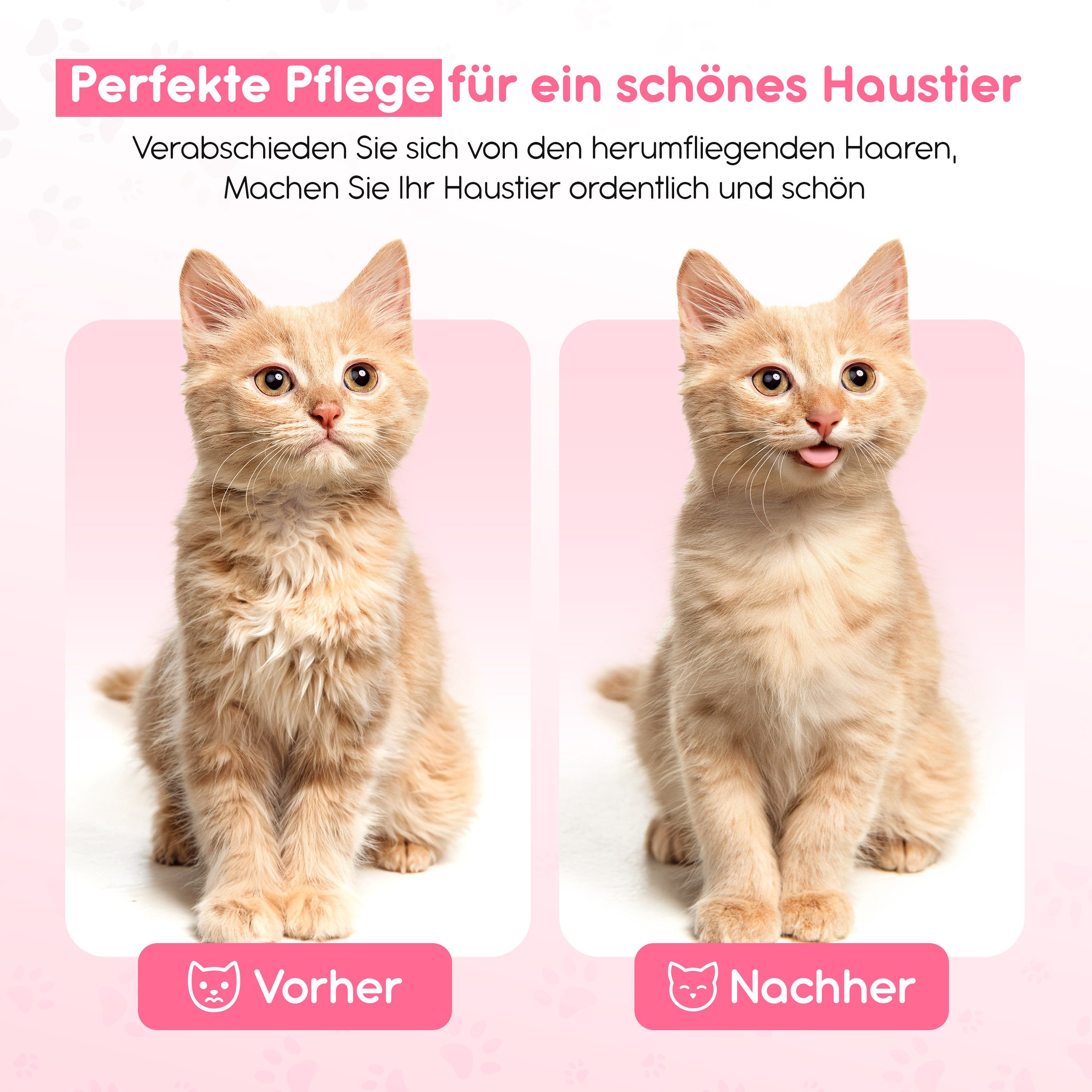 LINUMA Fellbürste Katzenbürste & Hundebürste Bürste für Katze & Hund Haustierhaare