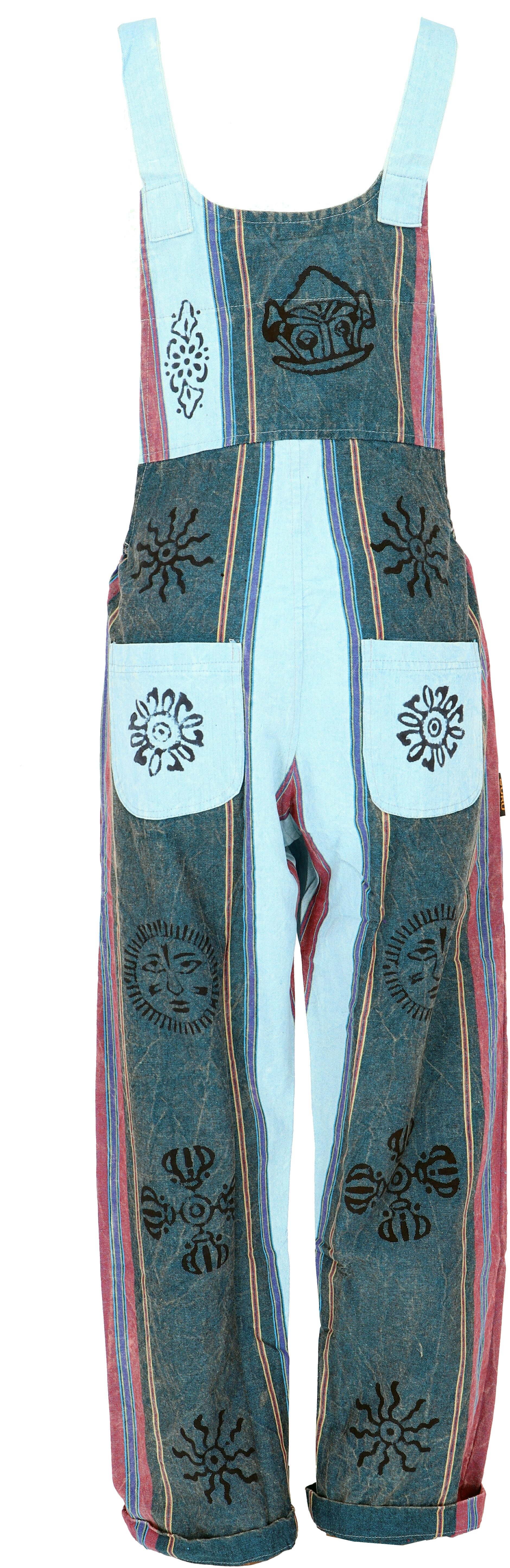 Guru-Shop Relaxhose Latzhose, Ethno Style Boho oversize Einteiler,.. alternative Bekleidung