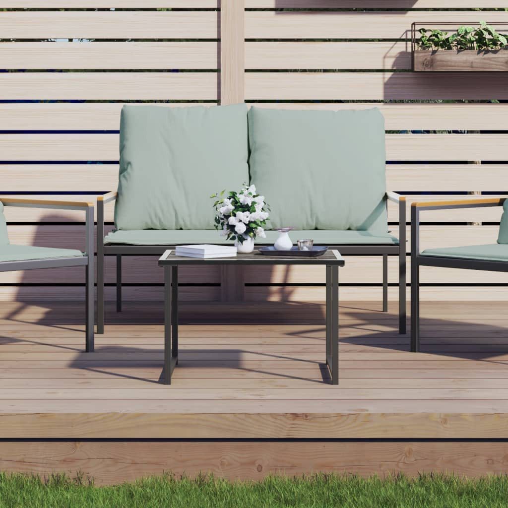 furnicato Gartentisch 55 x 40 x 37 cm Anthrazit (1-St), Modulares Design für deinen Outdoor-Tisch mit stabilem Stahlrahmen