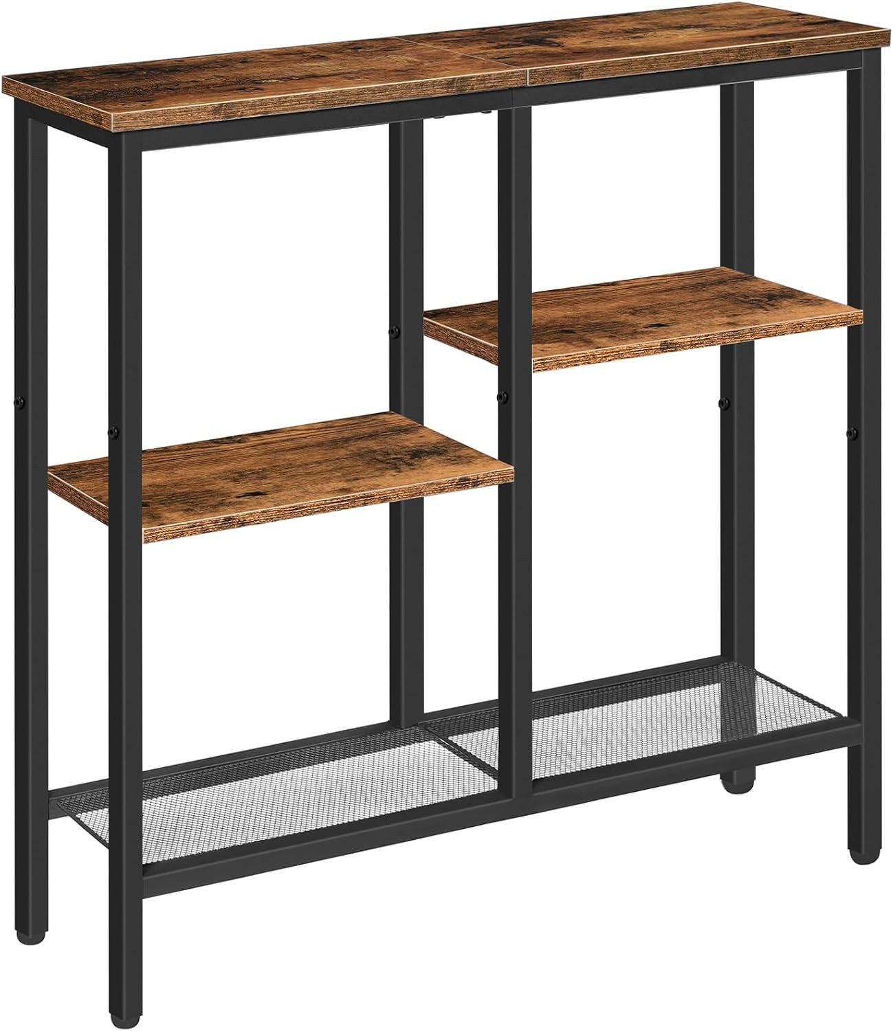 Hoobro Konsolentisch Schmaler Konsolentisch, 75 cm Beistelltisch, Flurtisch, schmale Bauweise; treppenförmige Ablagen; platzsparendes Design