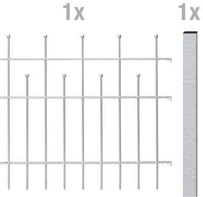 Alberts Metallzaun Anbauset Madrid, Höhe: 49,5, 73,5 und 98,5 cm, Breite: 200 cm, zum Aufschrauben