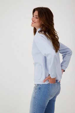 Monari Kapuzensweatshirt Sweatshirt mit Stehkragen und aufgesetzten Taschen