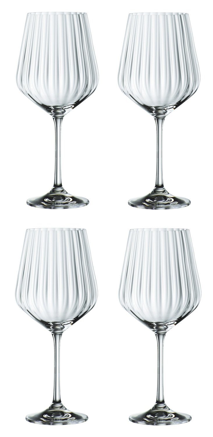 Nachtmann Gläser-Set Gin-Tonic-Set, 9-teilig, Schliffdekor, 9-tlg., Kristallglas, 4 Gläser, 4 Trinkhalme, 1 Reinigungsbürste, Made in Germany