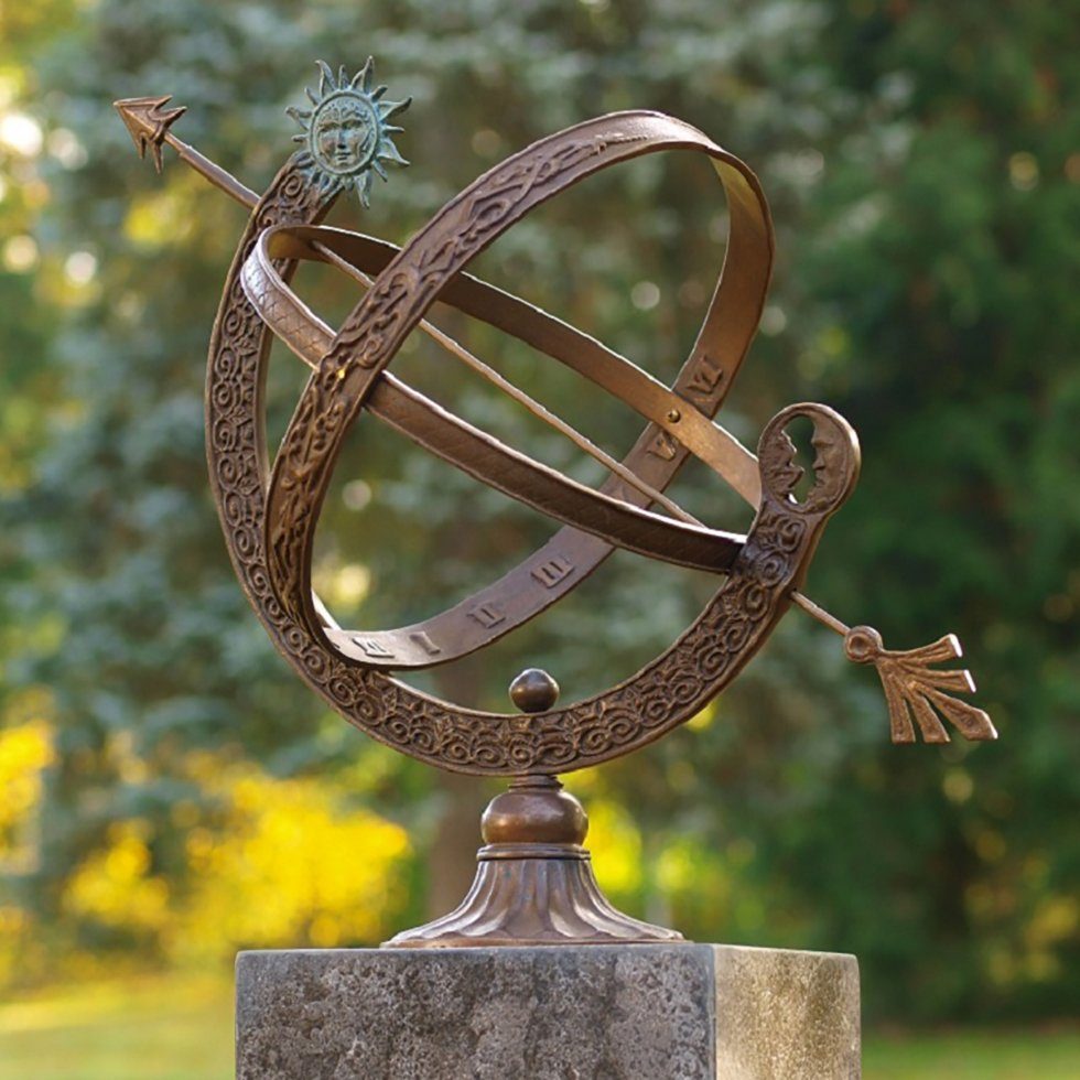 IDYL Gartenfigur IDYL Outdoor Zeitmesser aus Bronze "Sonnenuhr", Bronze