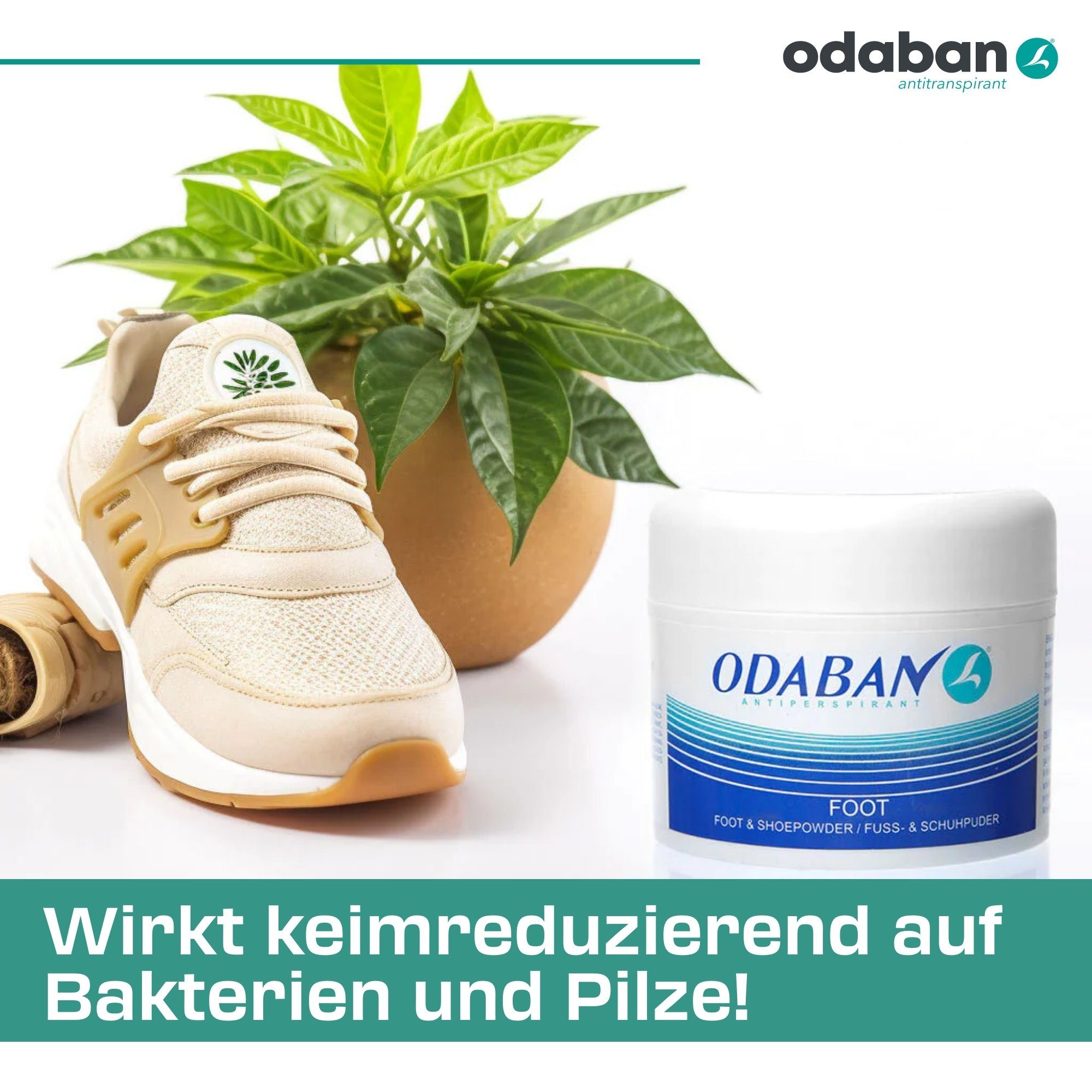 odaban® Schuhgeruch Schuhdeo, (1-St) Odaban Schuhdeo antibakterielles neutralisiert 50g