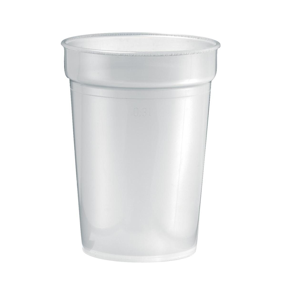 elasto Becher bruchfester Mehrwegbecher 0,3L Kunststoff-Trinkbecher Transparent, Made in Germany, BPA-frei, Bierbecher, Partybecher, Festivalbecher