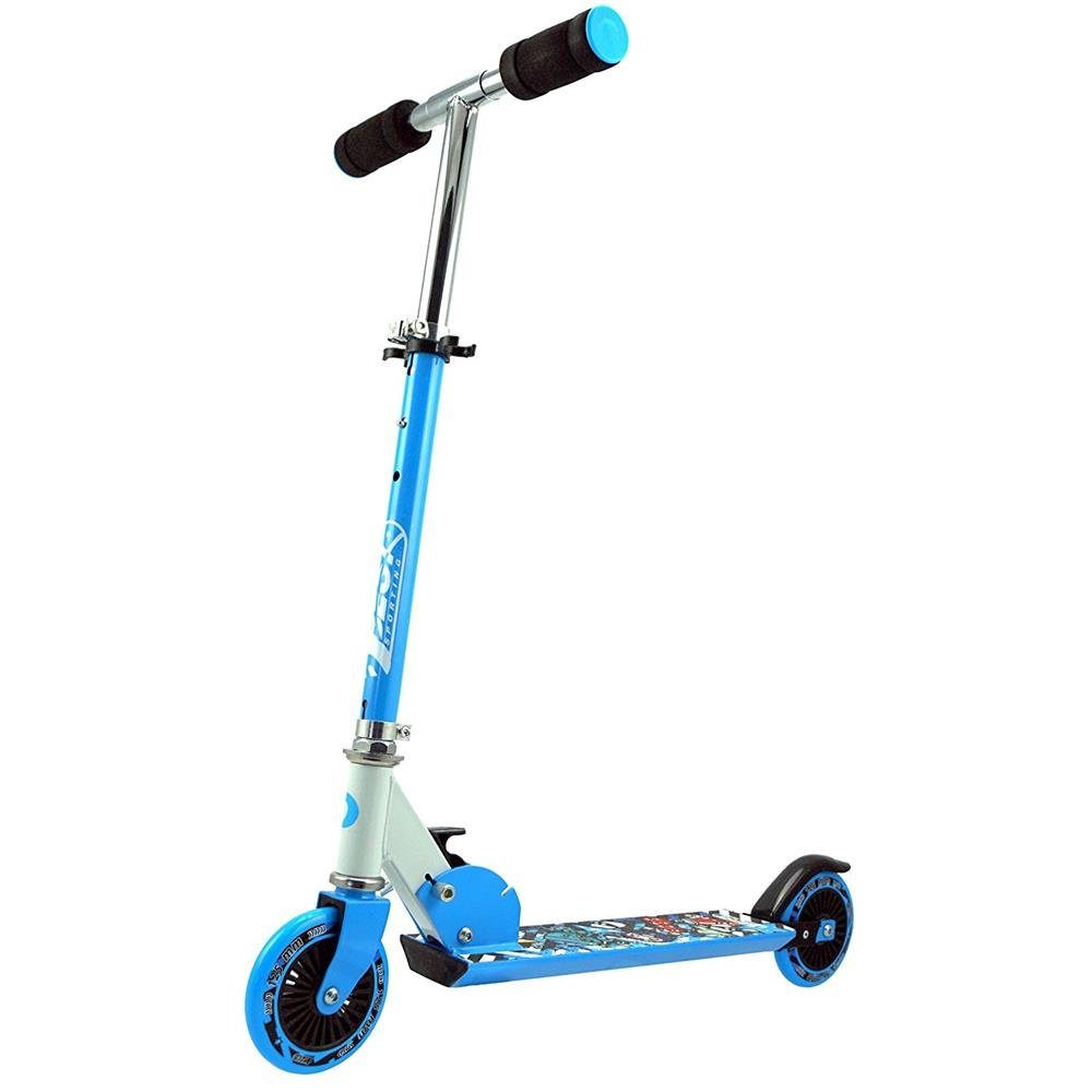Best Sporting Cityroller Big Wheel 125, Kinder Roller, Tretroller, Aluminium, blau/weiß, 125 er, ABEC 5 | Kinderroller