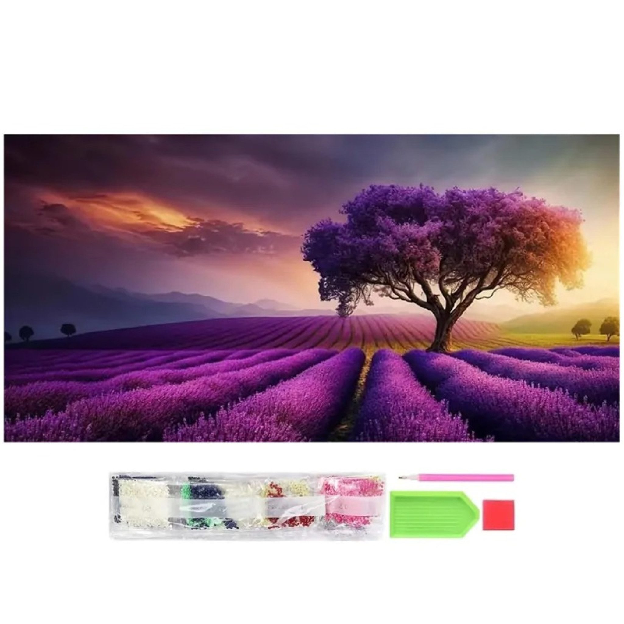 LA CUTE Malen nach Zahlen XXL 5d Diamant Mosaik Stickerei 5D Landschaft 50x120cm (DIY Diamant-Malerei Set für kreative Bastelprojekte., Enthält Leinwand, Diamanten, Applikator, Aufbewahrungsbehälter), Selbstklebende Leinwand, verschiedene Diamantgrößen und -farben