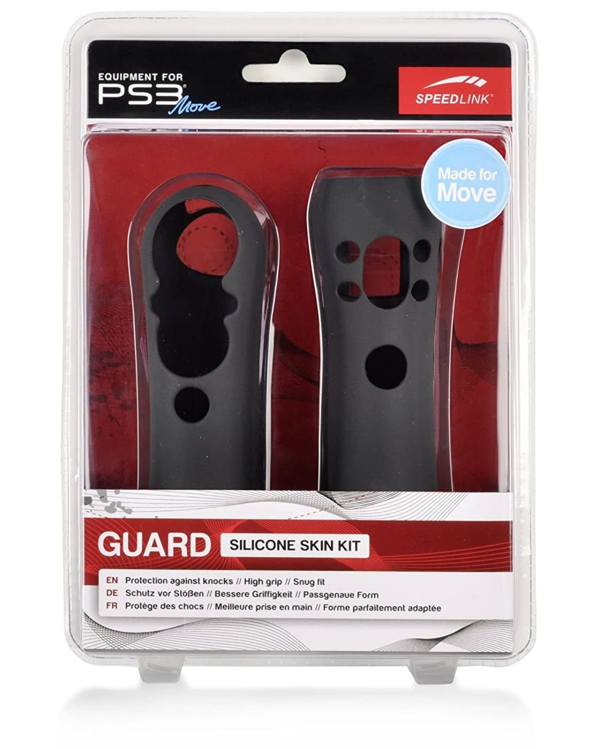 Speedlink Konsolen-Tasche Guard Kit Schwarz Silikon Skin Schutz-Hülle, Grip für Sony PS Move + Navigation Controller auch für PS VR PS3 PS4