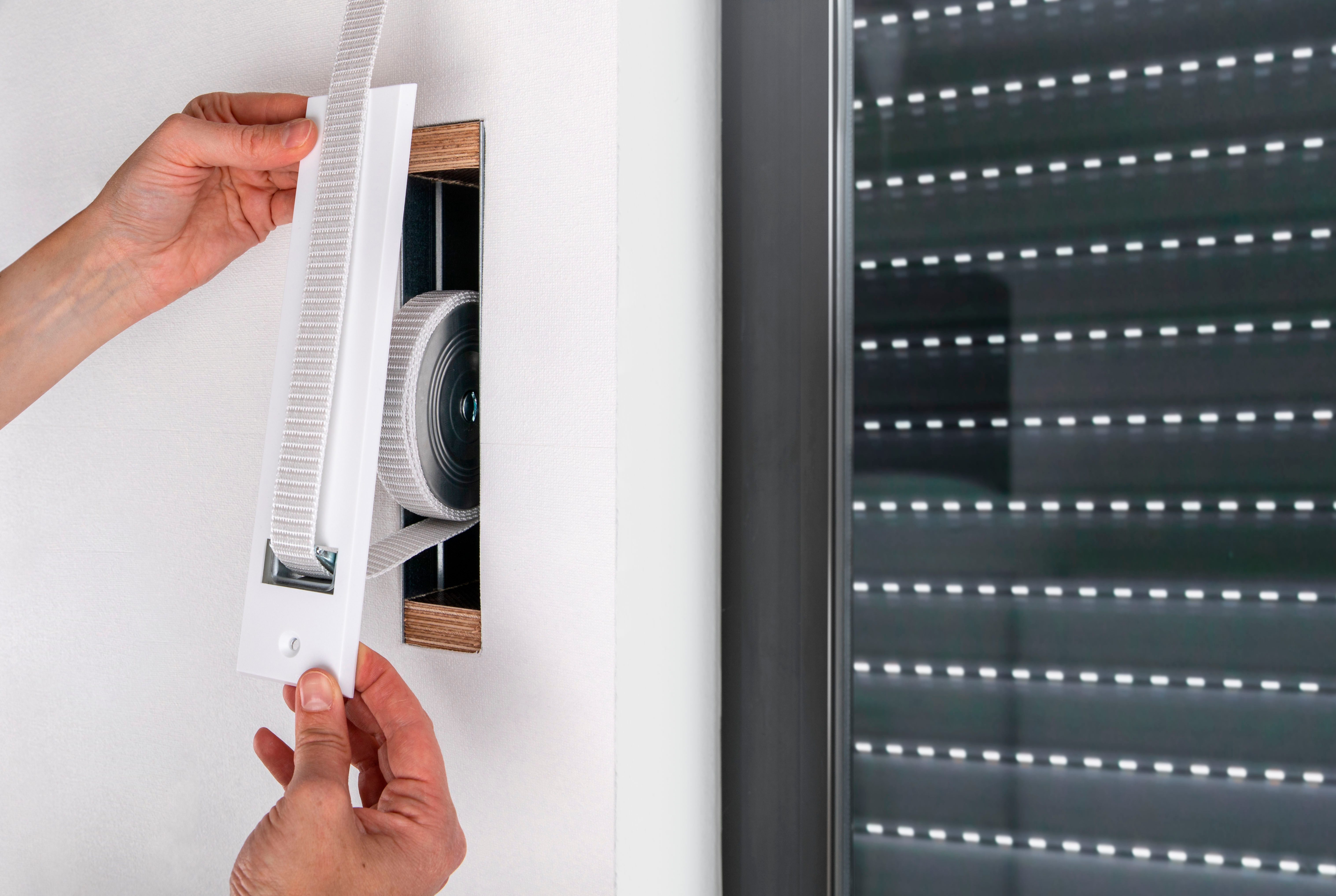 SCHELLENBERG Einlass-Gurtwickler für das Rollladensystem Maxi, Lochabstand 21,5 cm, Unterputz-Montage, Set, 1-tlg., für Rollladengurte mit 23 mm Breite